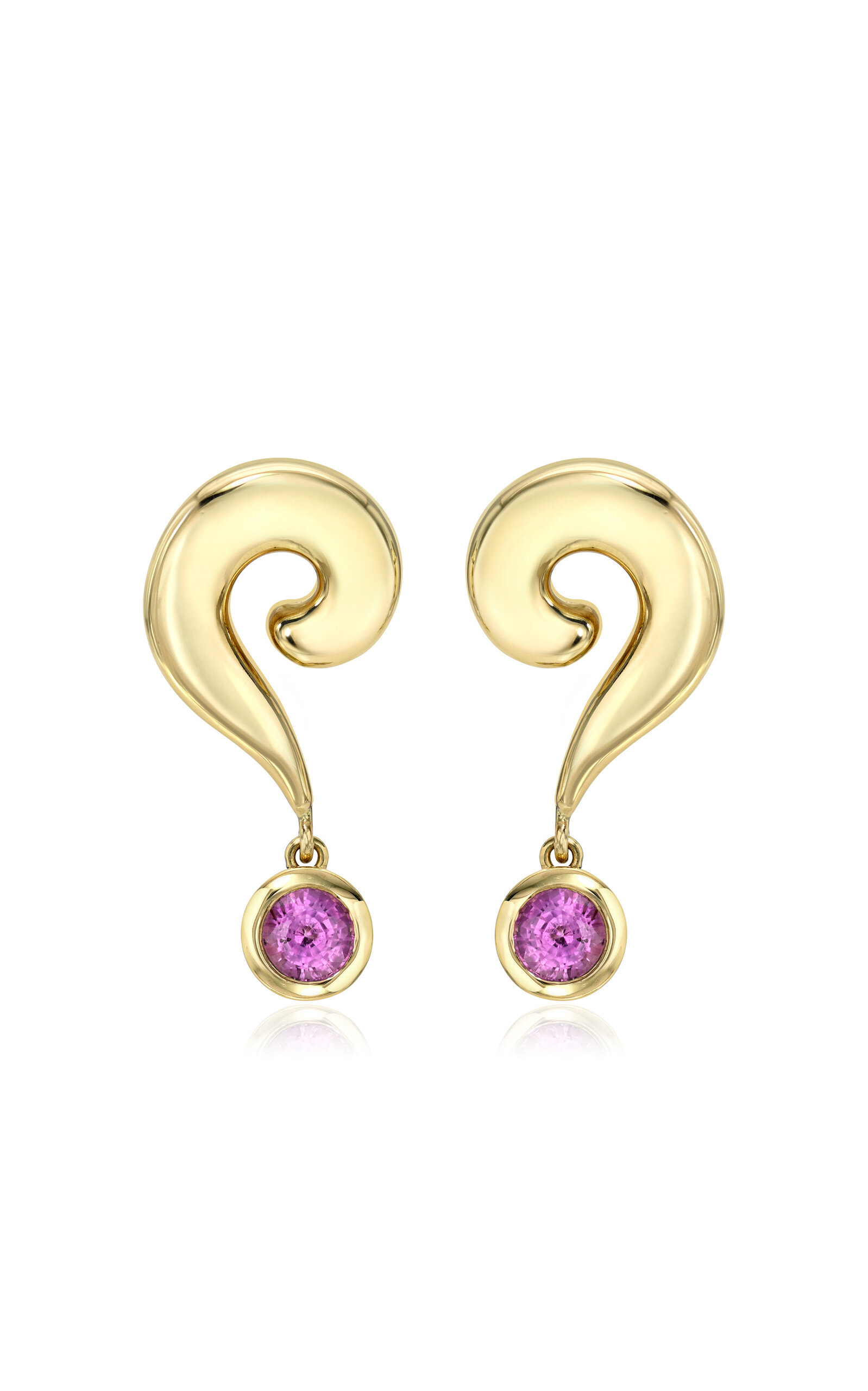 14K Yellow Gold Sapphire Earrings