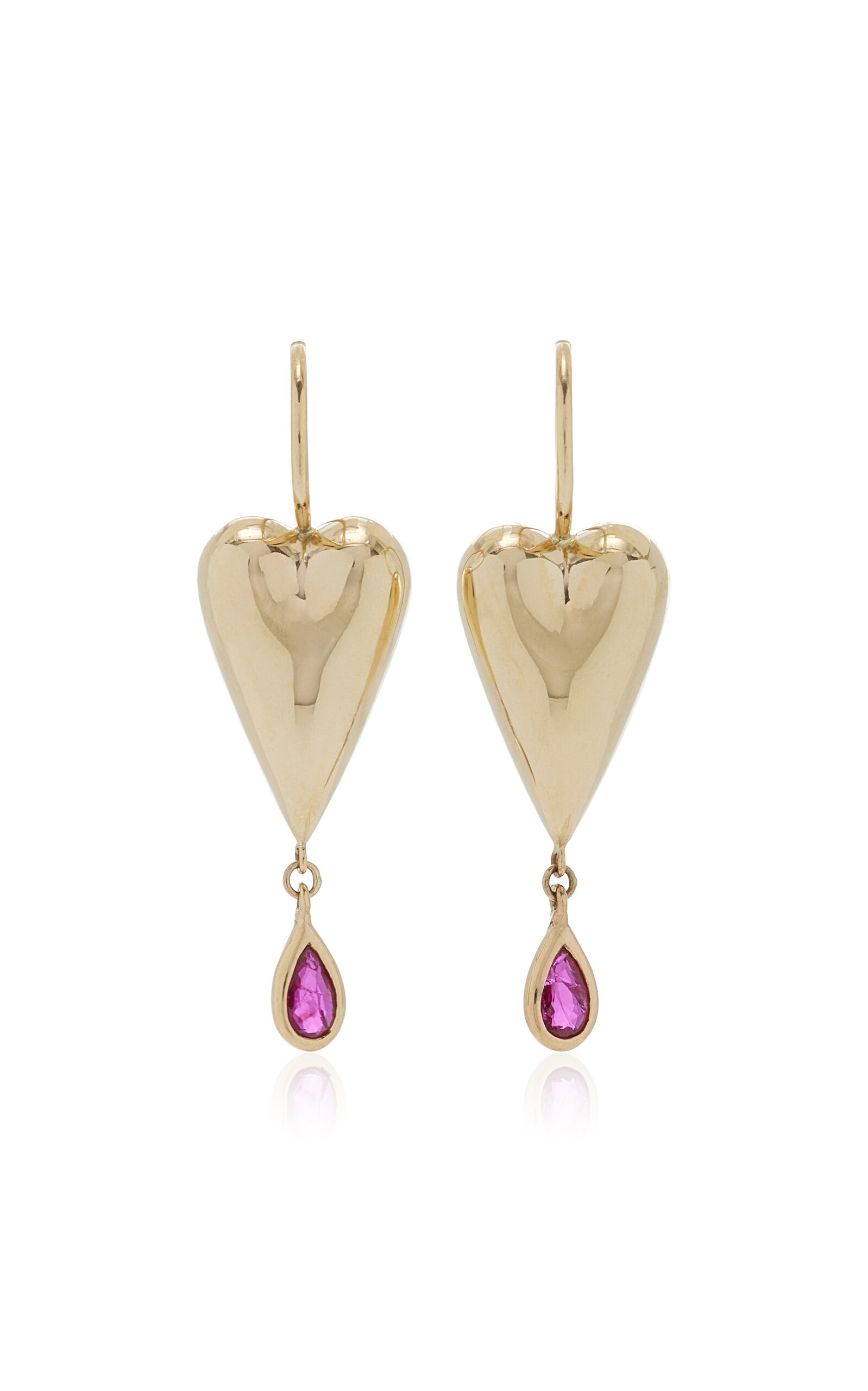 14K Yellow Gold Ruby Earrings