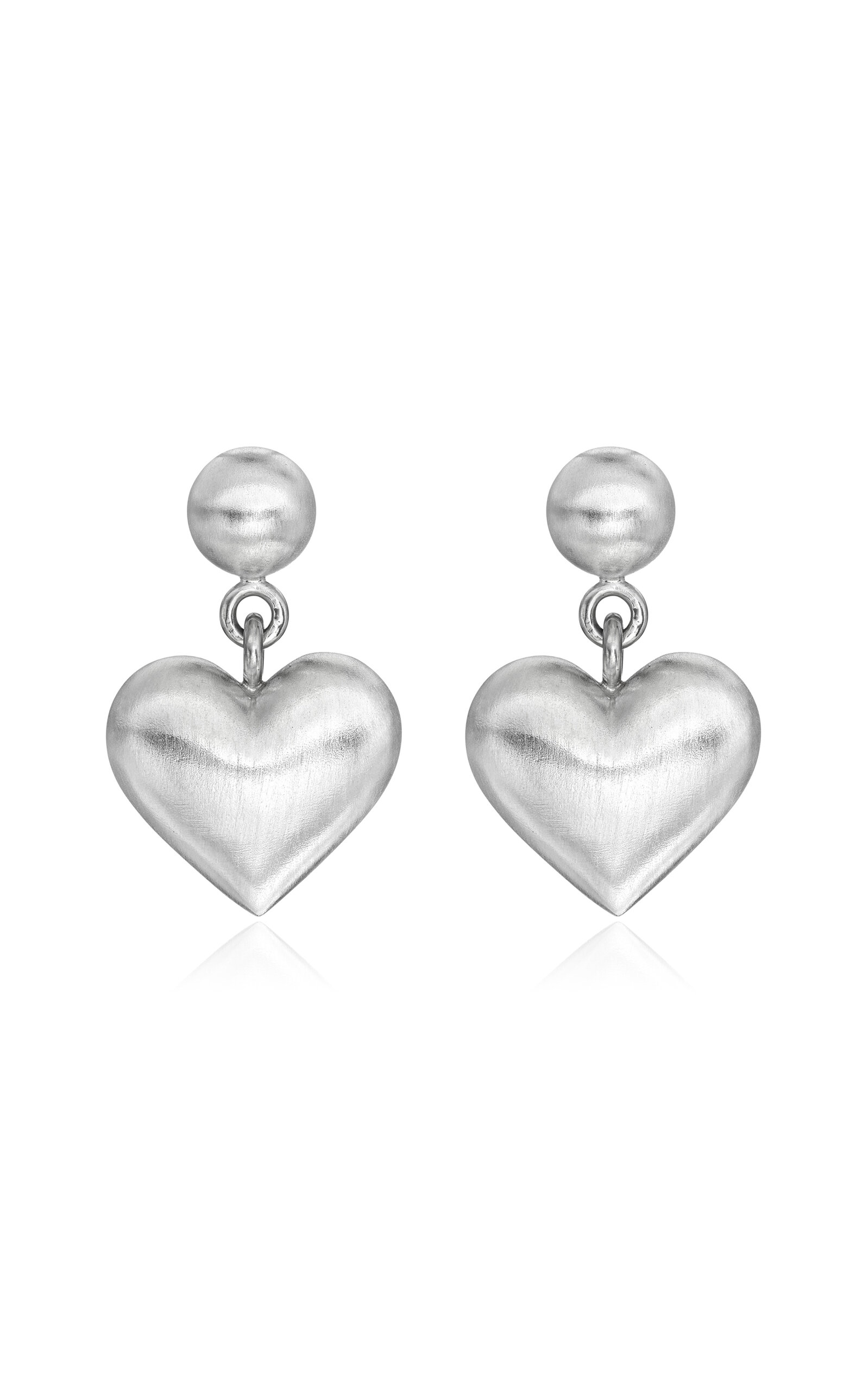 Puffed Heart Sterling Silver Earrings