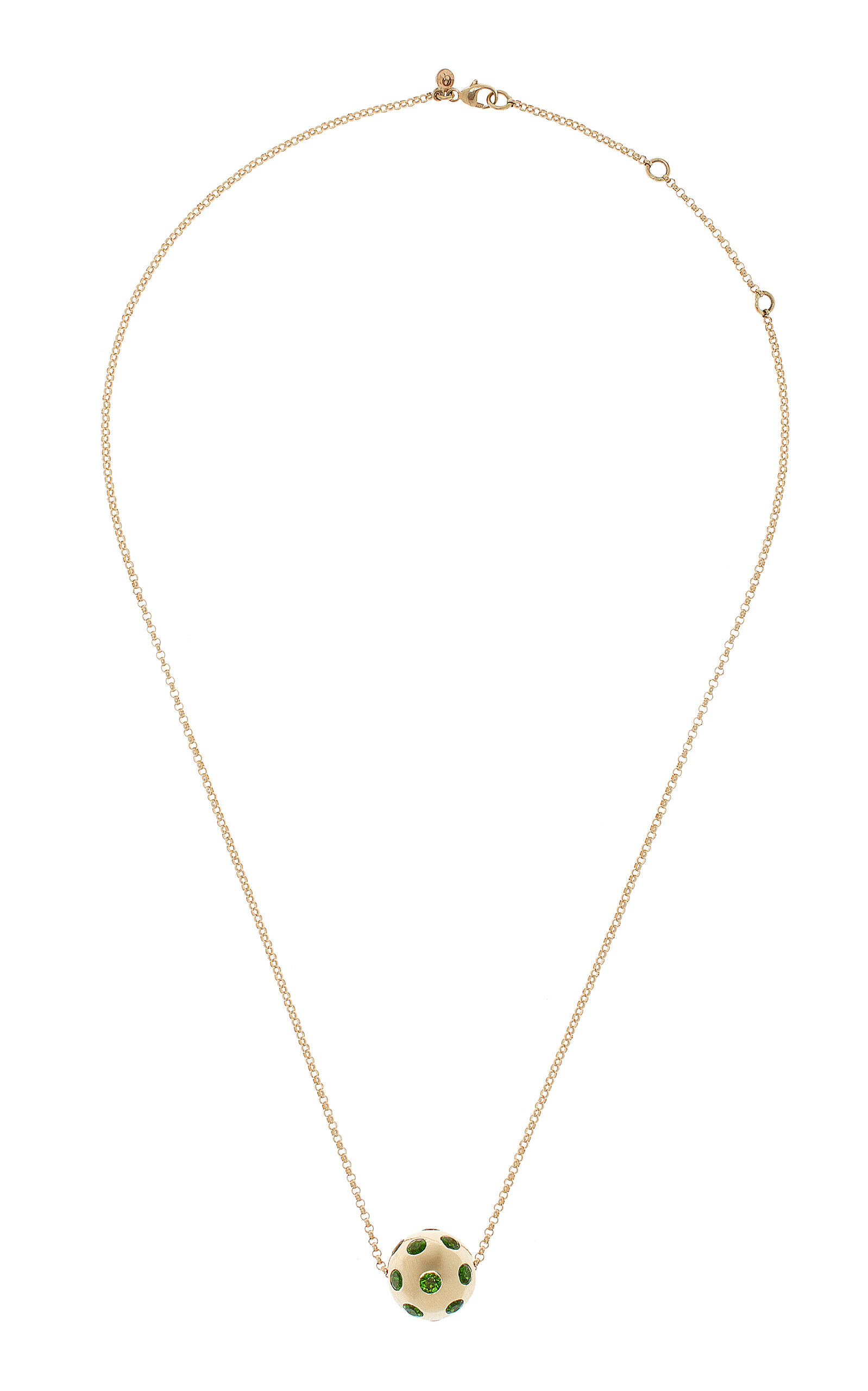 14K Yellow Gold Chrome Diopside Pendant