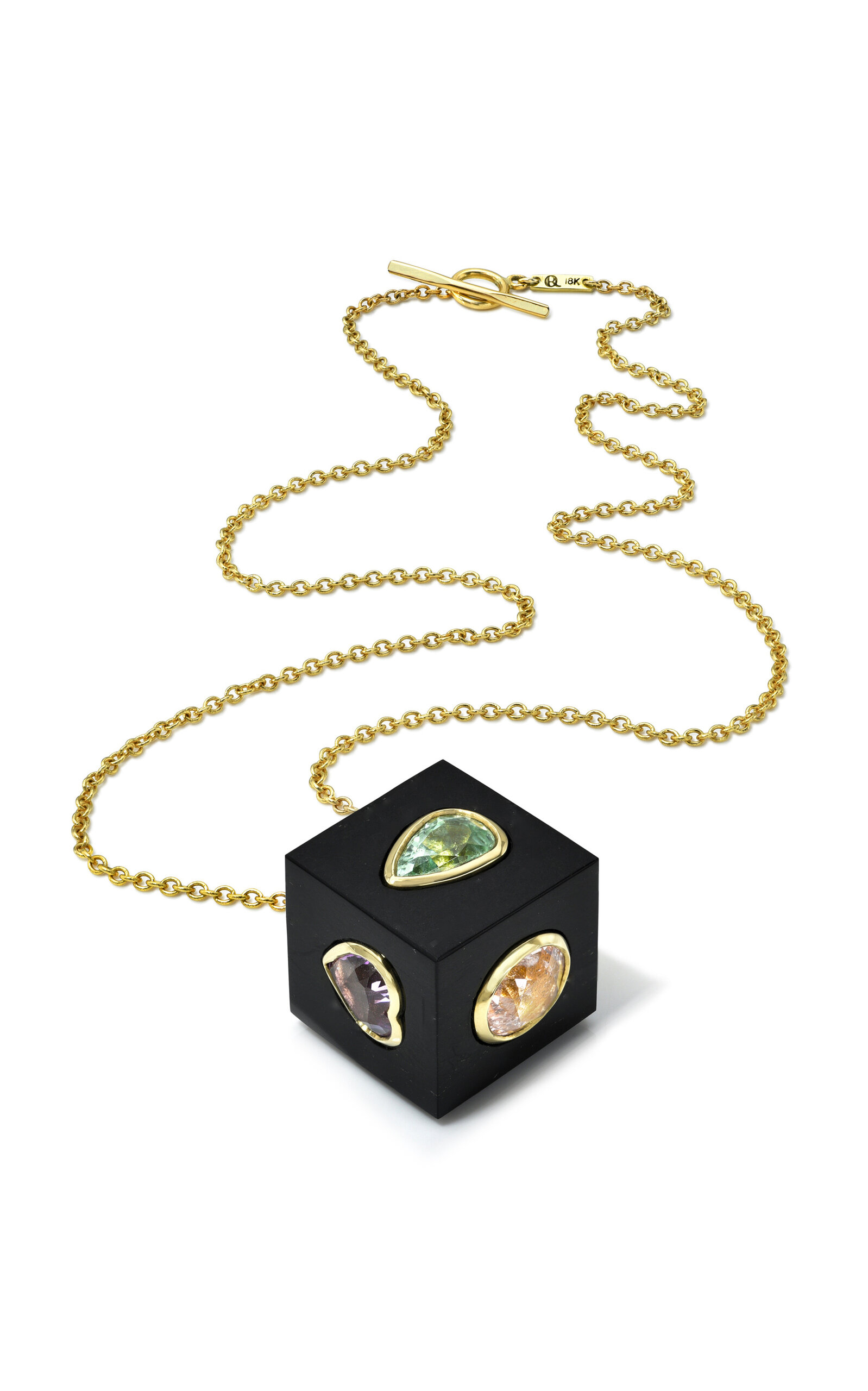 One-of-a-Kind 14K Yellow Gold Onyx Sapphire Pendant
