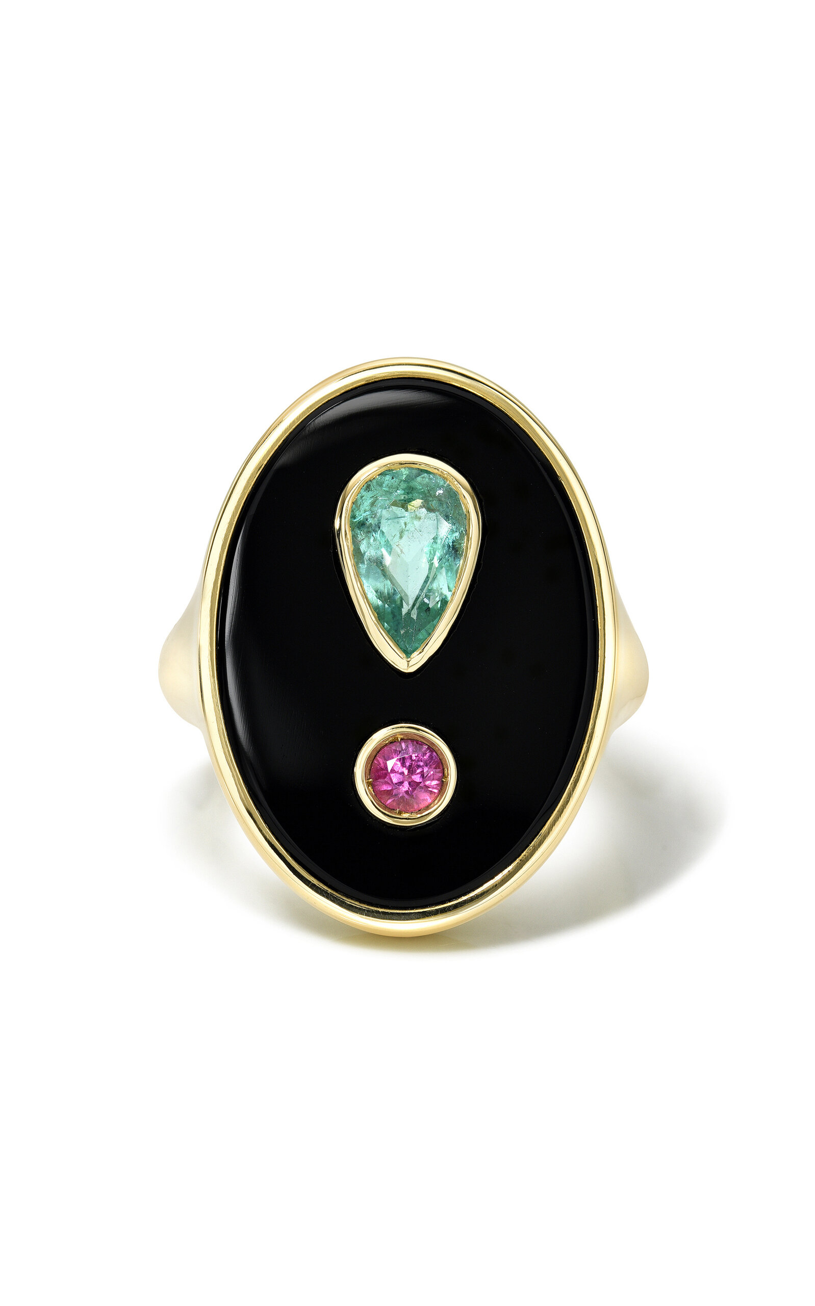 One-of-a-Kind Silver And 18K Yellow Gold Multi-Stone Ring