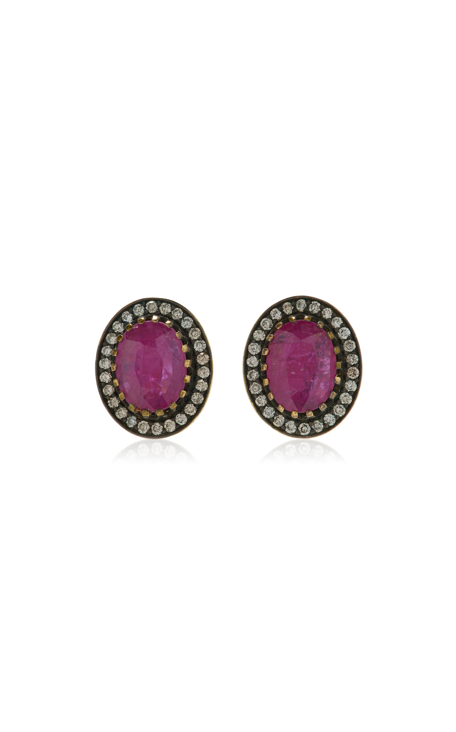 Mini Rajasthan 18K Yellow Gold Ruby Earrings