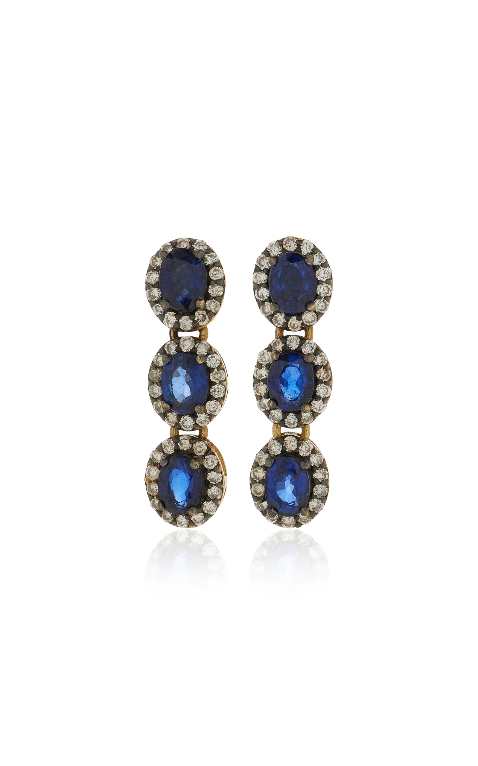 Mini Rajasthan 18K Yellow Gold Sapphire Earrings