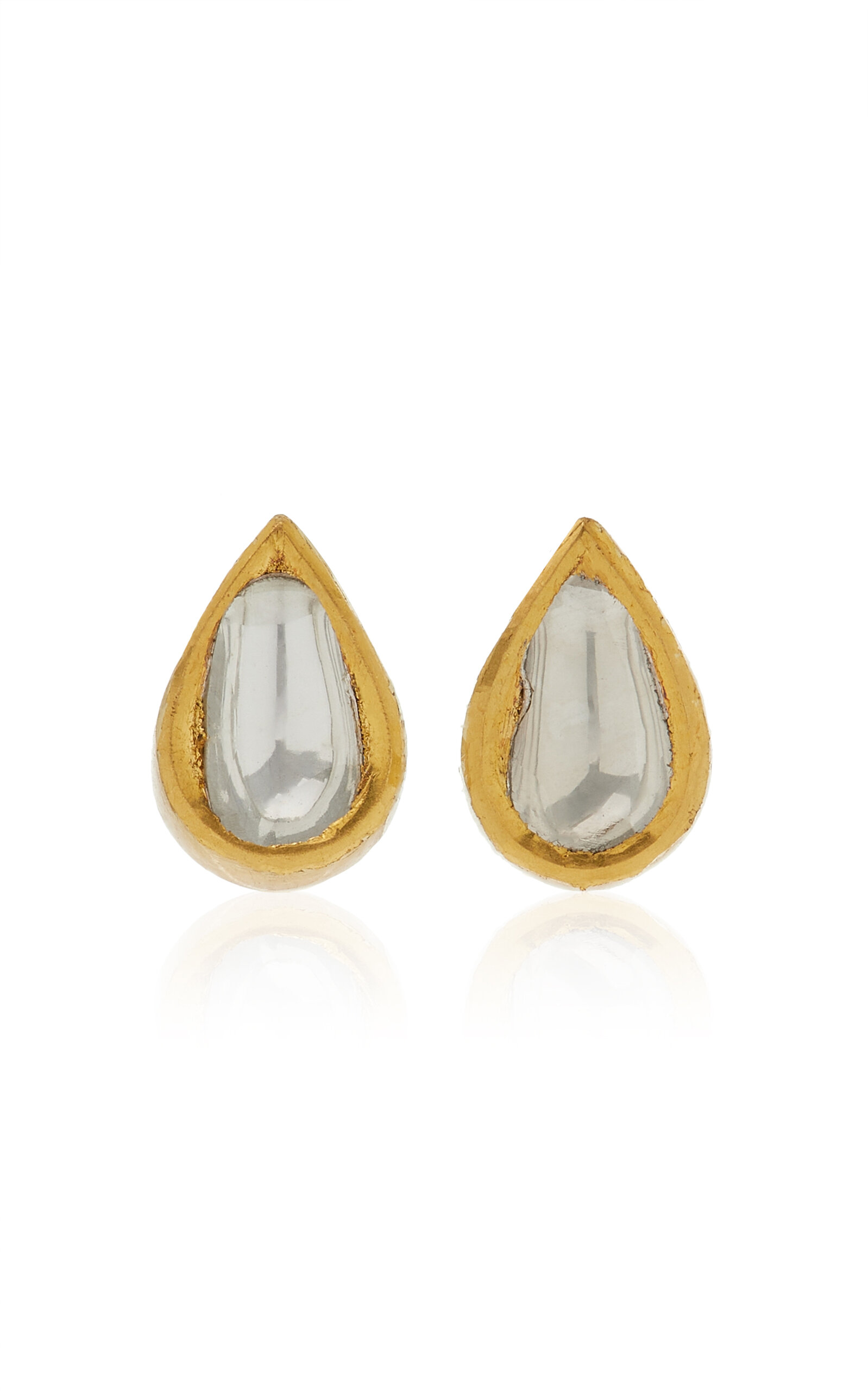 Kundan 18k Yellow Gold Vintage Diamond Earrings