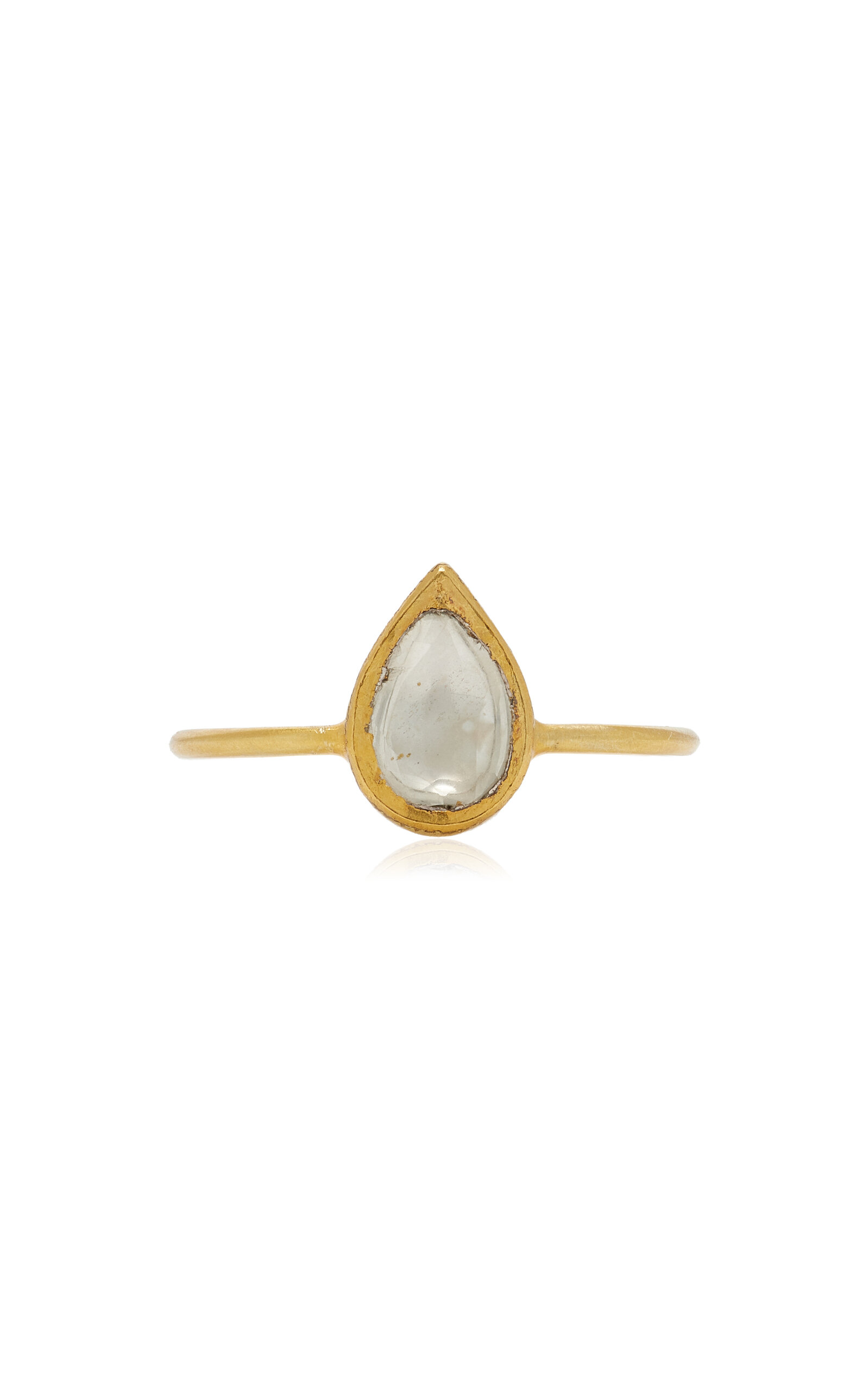 Kundan 18K Yellow Gold Vintage Diamond Ring