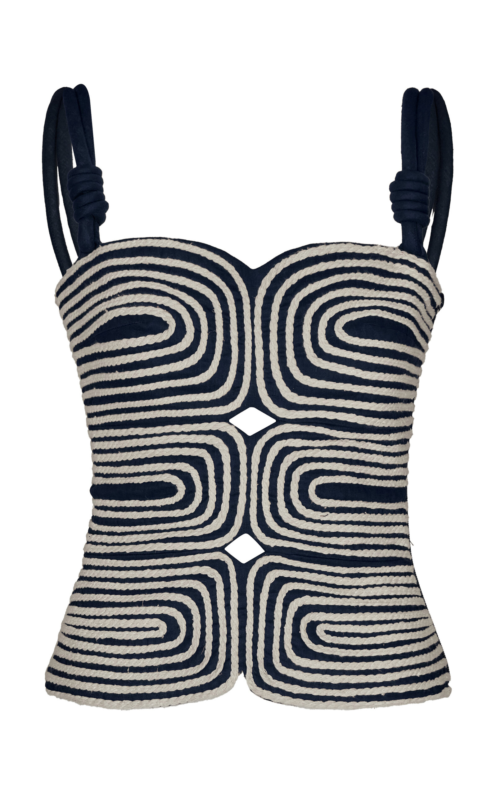 Andres Otalora Marea Embroidered Linen Top