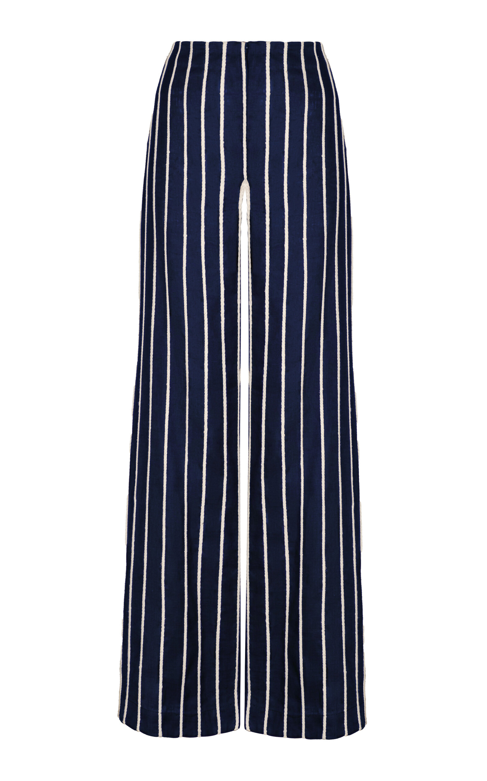 Andres Otalora Tuyo Embroidered Linen Wide-Leg Pants