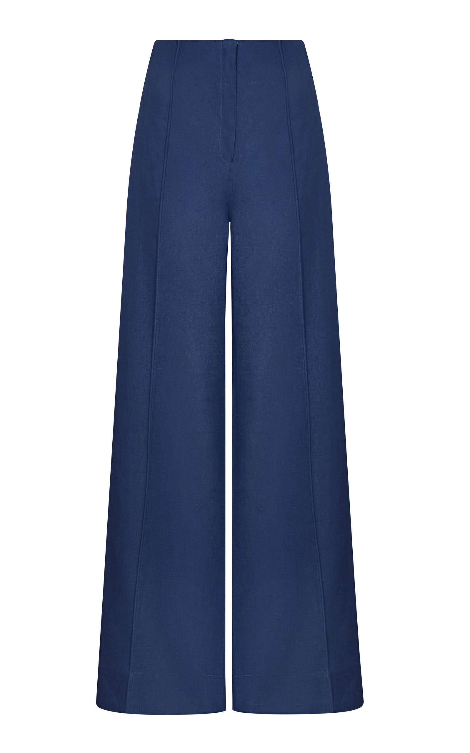Andres Otalora La Vida Es Pintucked Linen Wide-Leg Pants