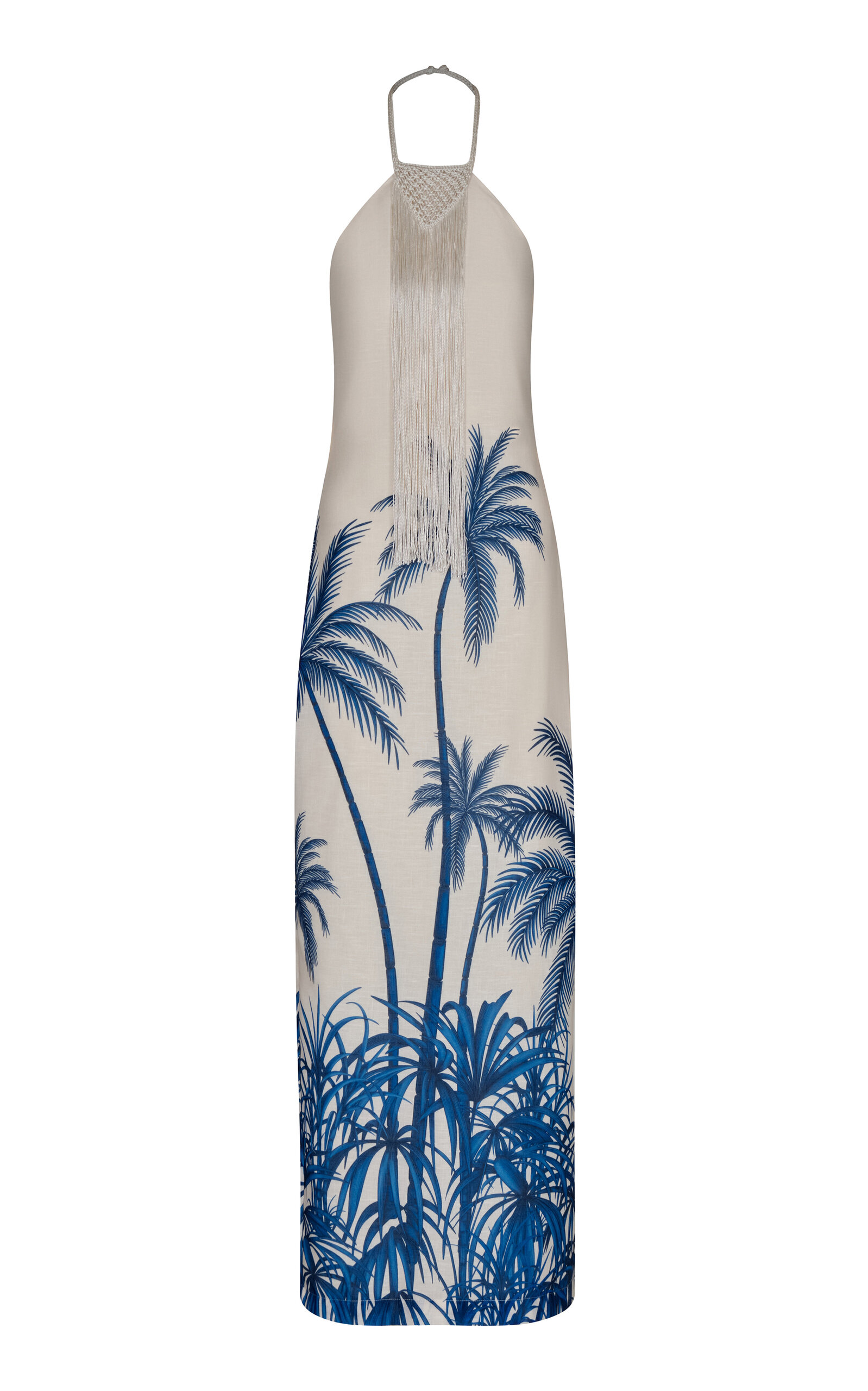 Andres Otalora Mi Paraiso Embellished Linen Maxi Dress