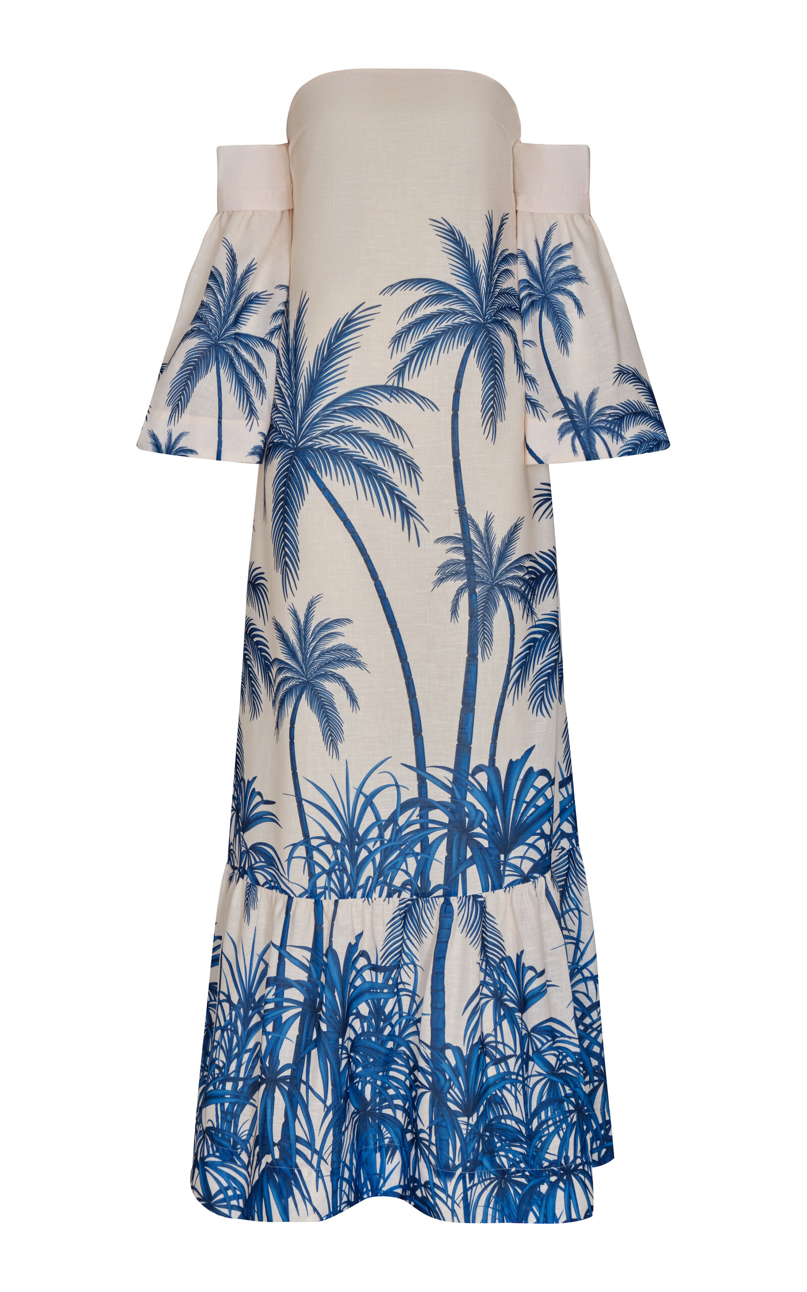Andres Otalora De Isla Maxi Off-The-Shoulder Linen Maxi Dress