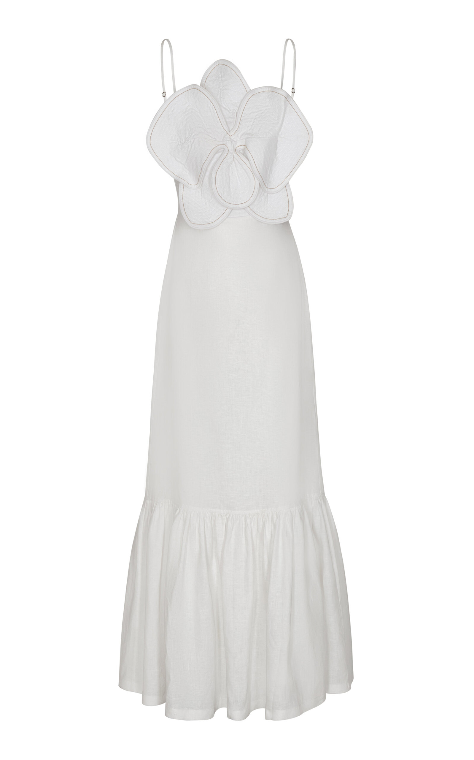 Andres Otalora Muy Caribeña Appliquéd Linen Gown