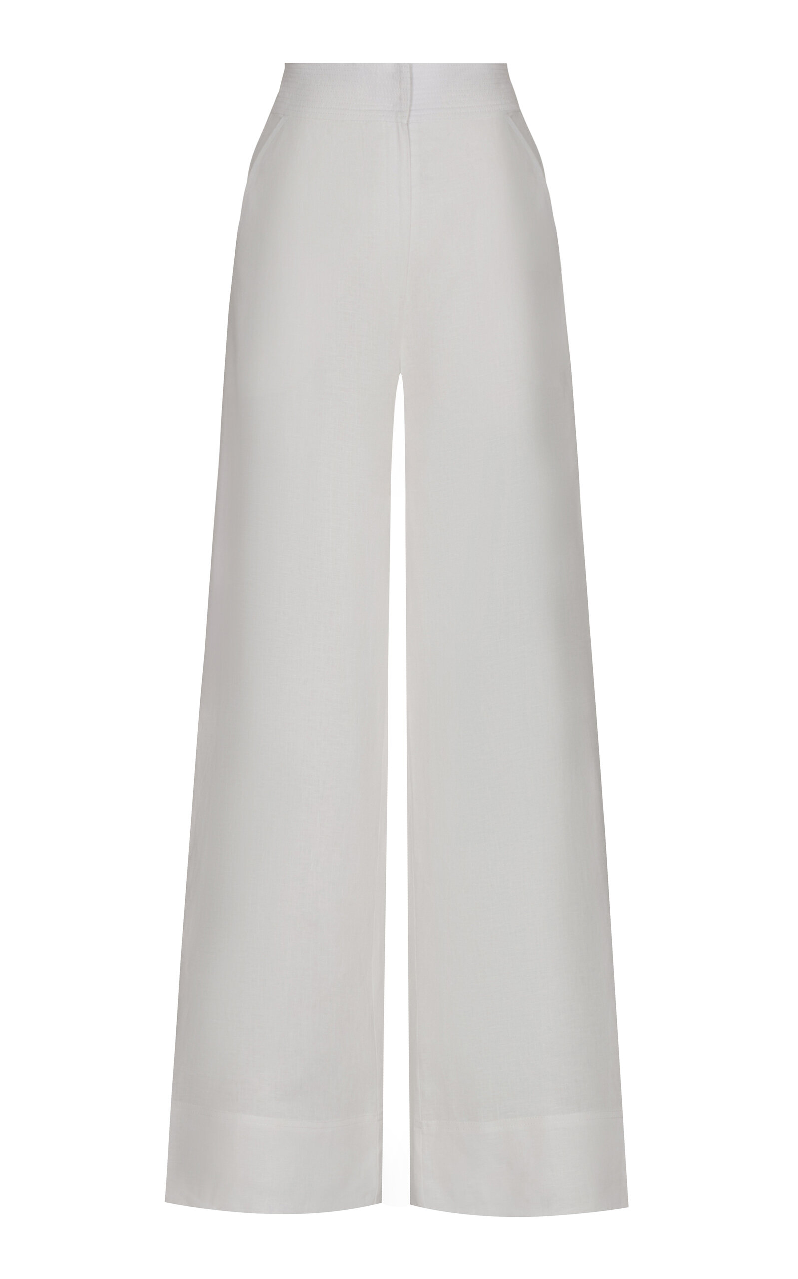 Andres Otalora Santos High-Rise Linen Wide-Leg Pants