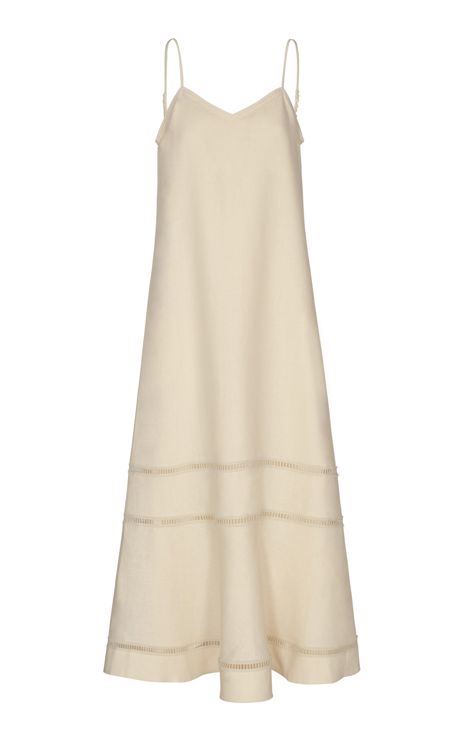Andres Otalora Al Viento Embroidered Linen Maxi Dress
