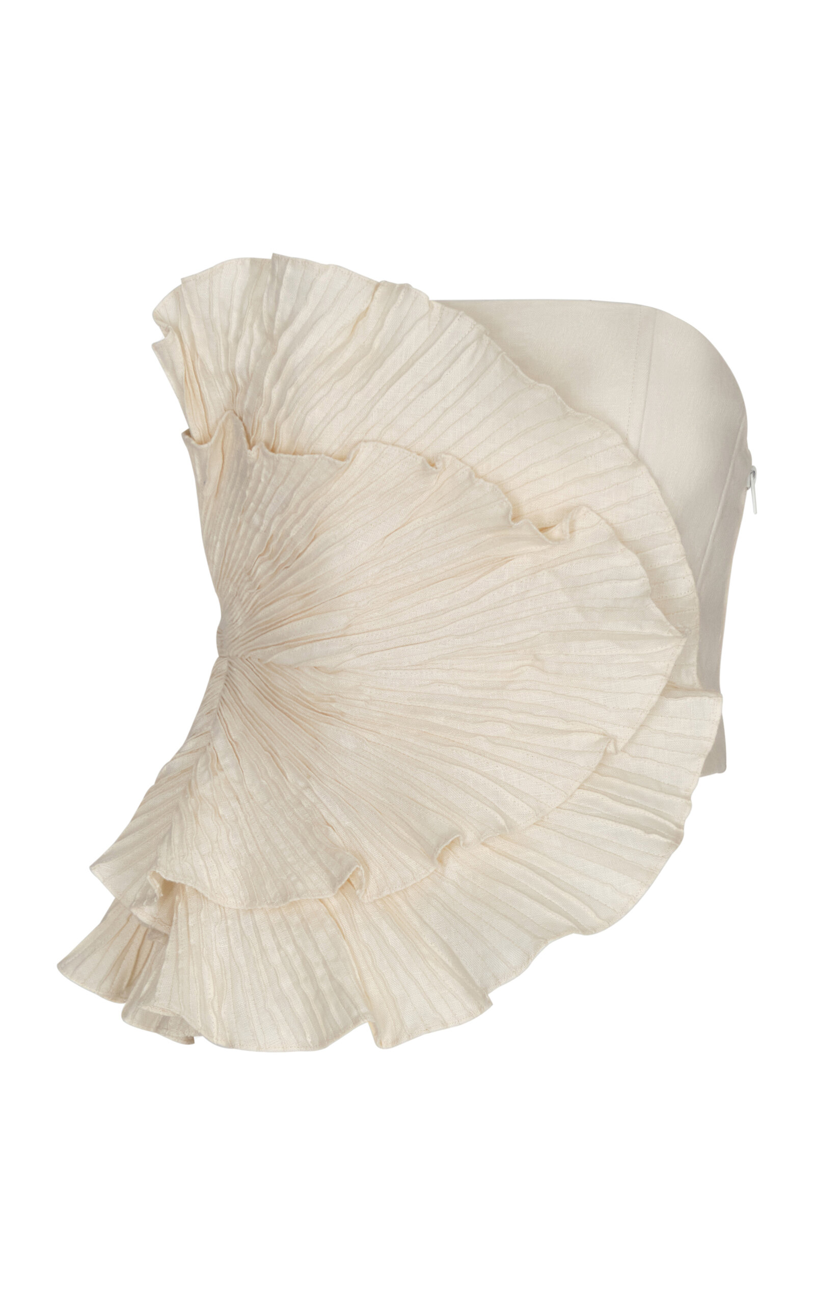 Andres Otalora Las Olas Pleated Linen Top