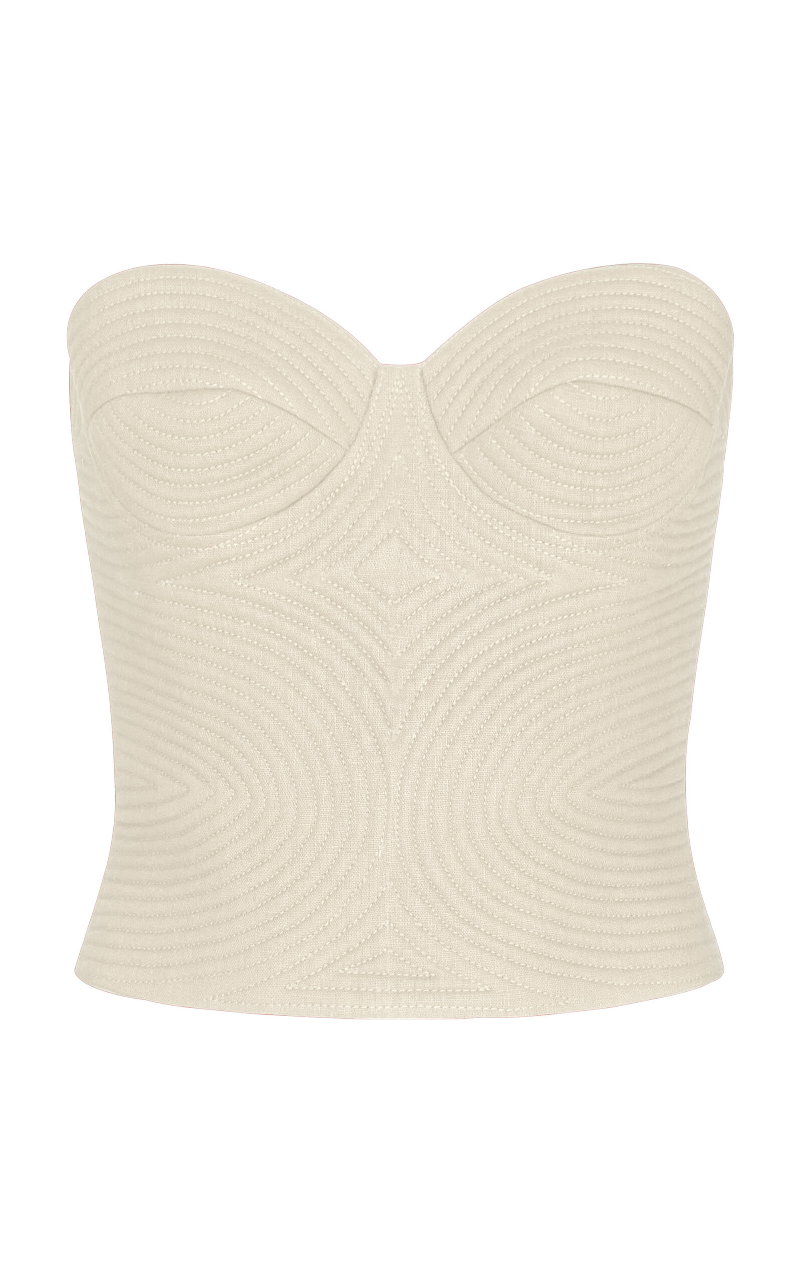 Andres Otalora Morenita Embroidered Linen Top