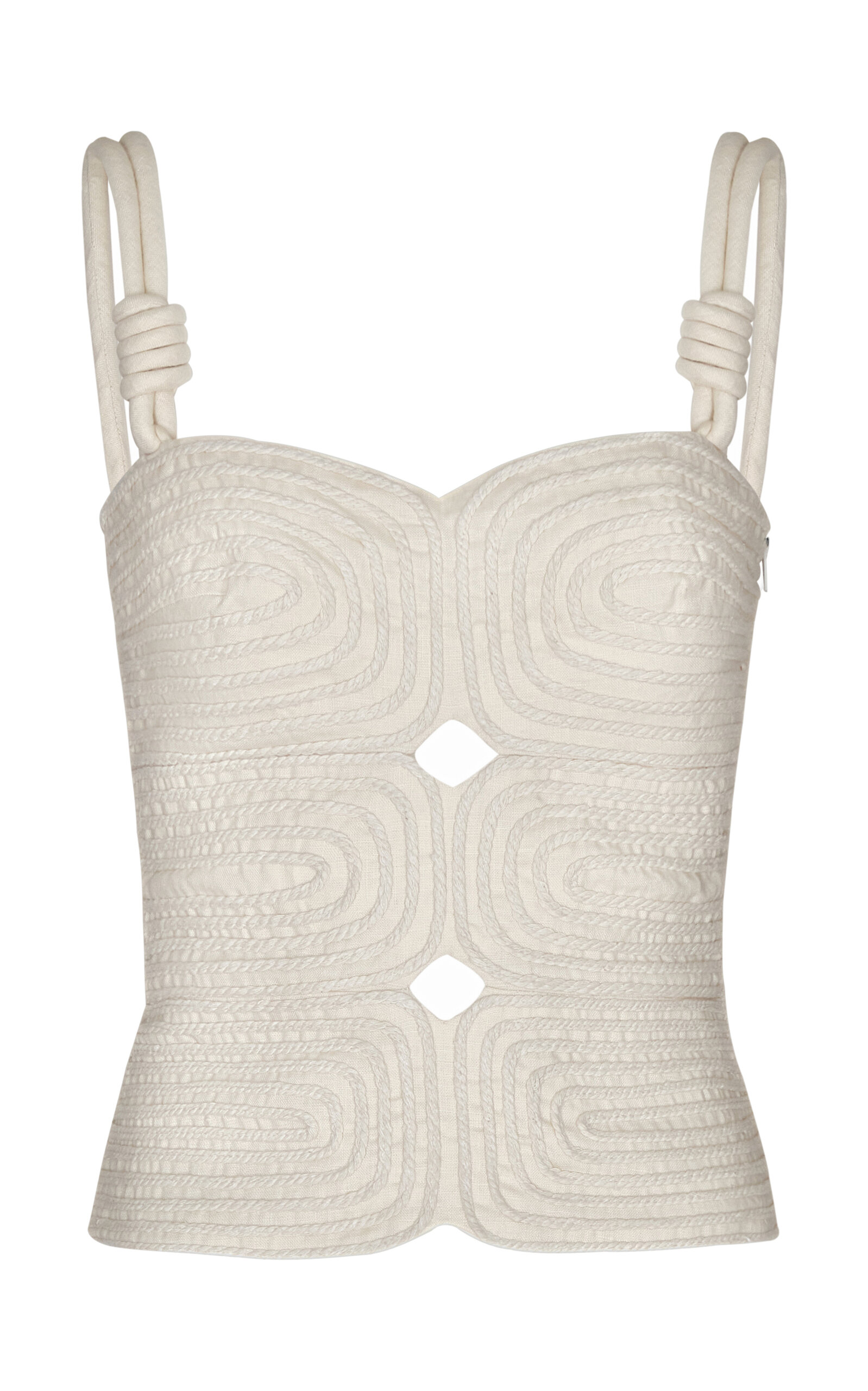 Andres Otalora Marea Embroidered Linen Top