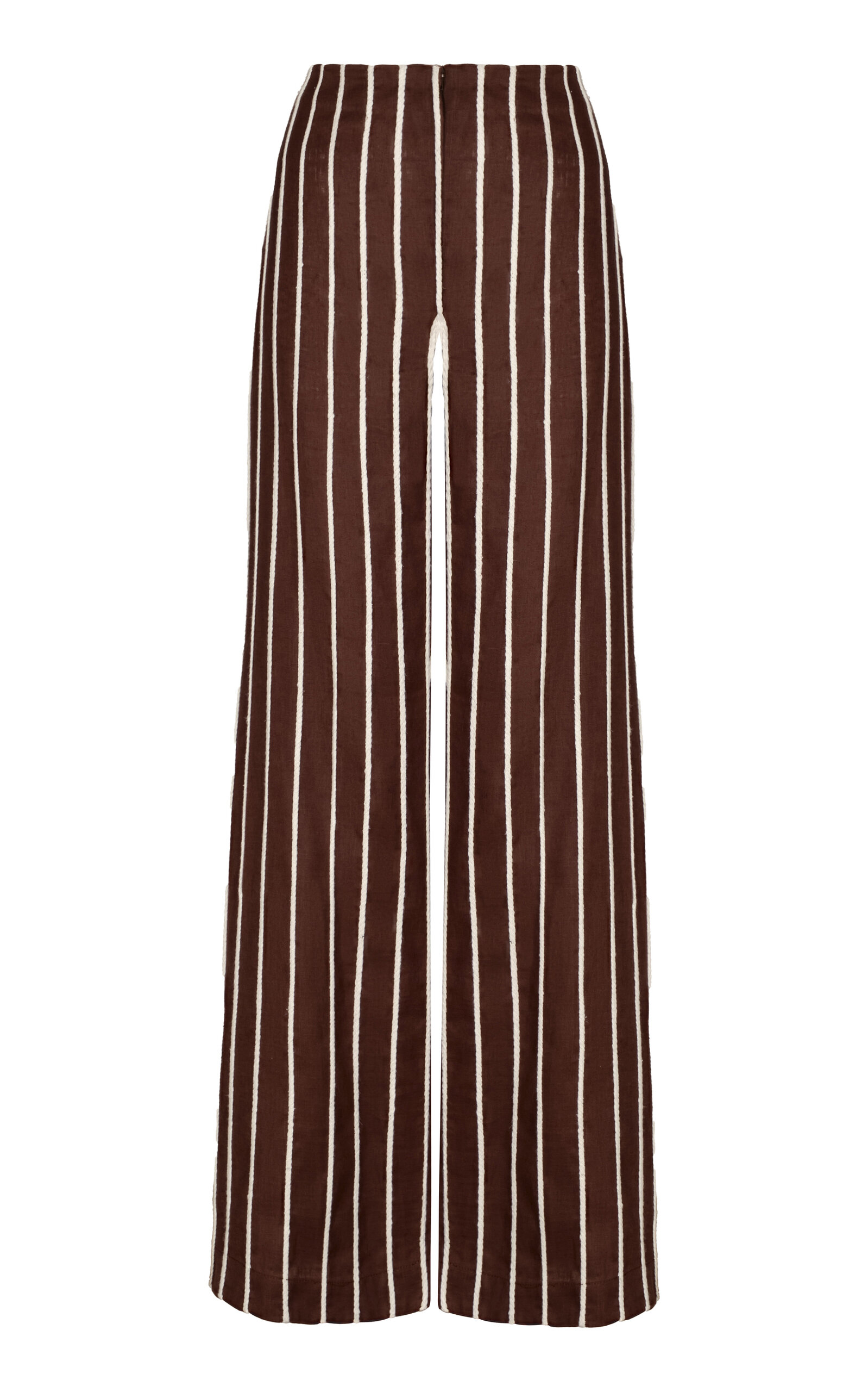 Shop Andres Otalora Tuyo Embroidered Striped Wide-leg Pants