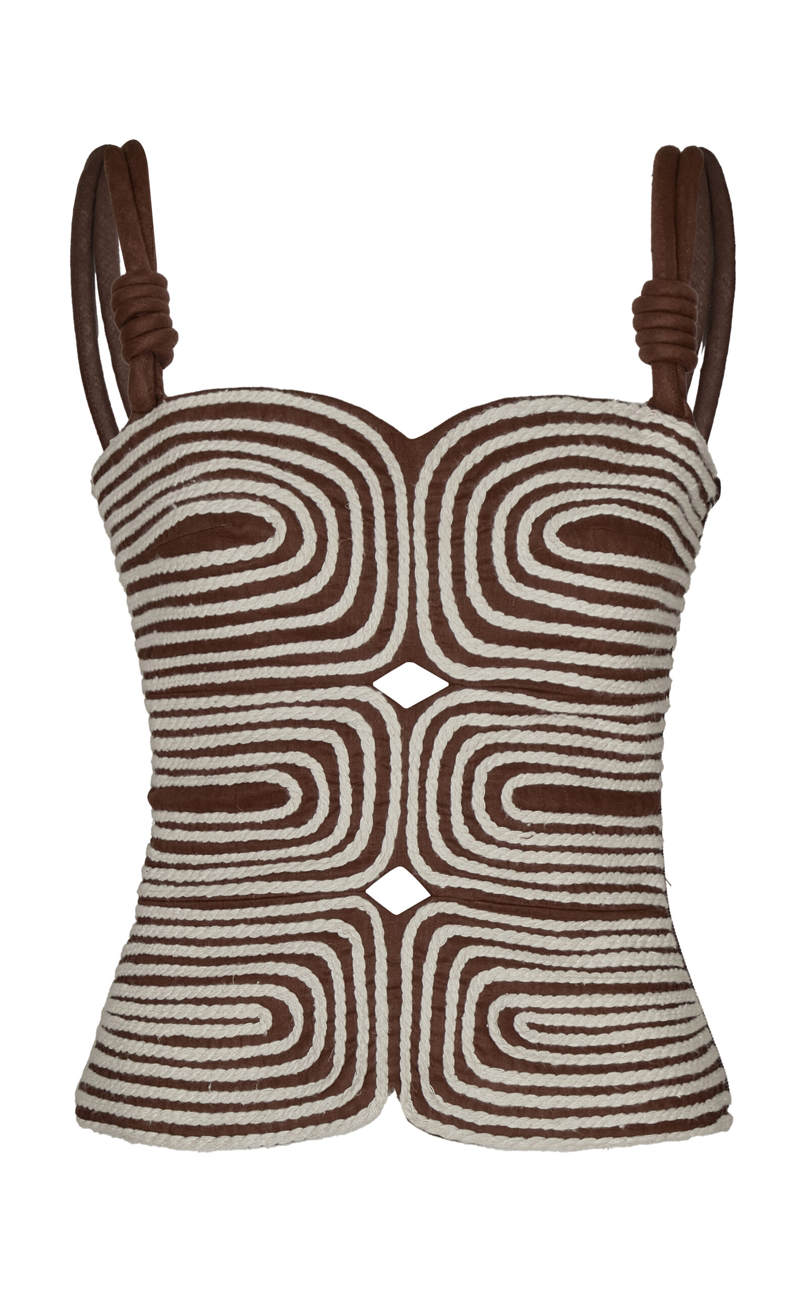 Shop Andres Otalora Marea Embroidered Linen Top