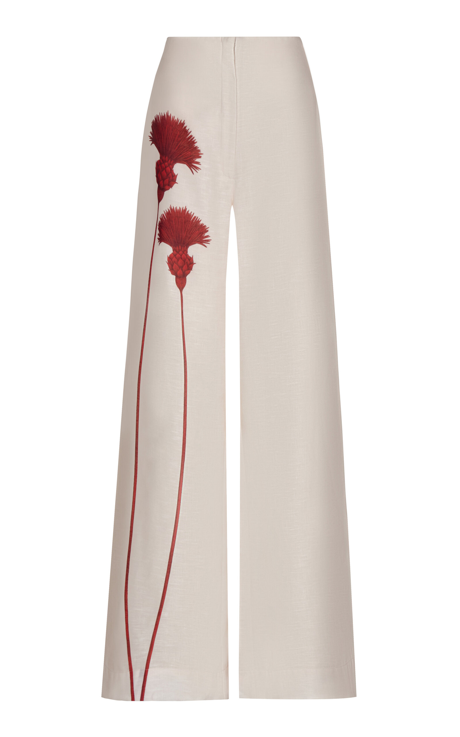 Shop Andres Otalora Ritmica Printed Linen Wide-leg Pants