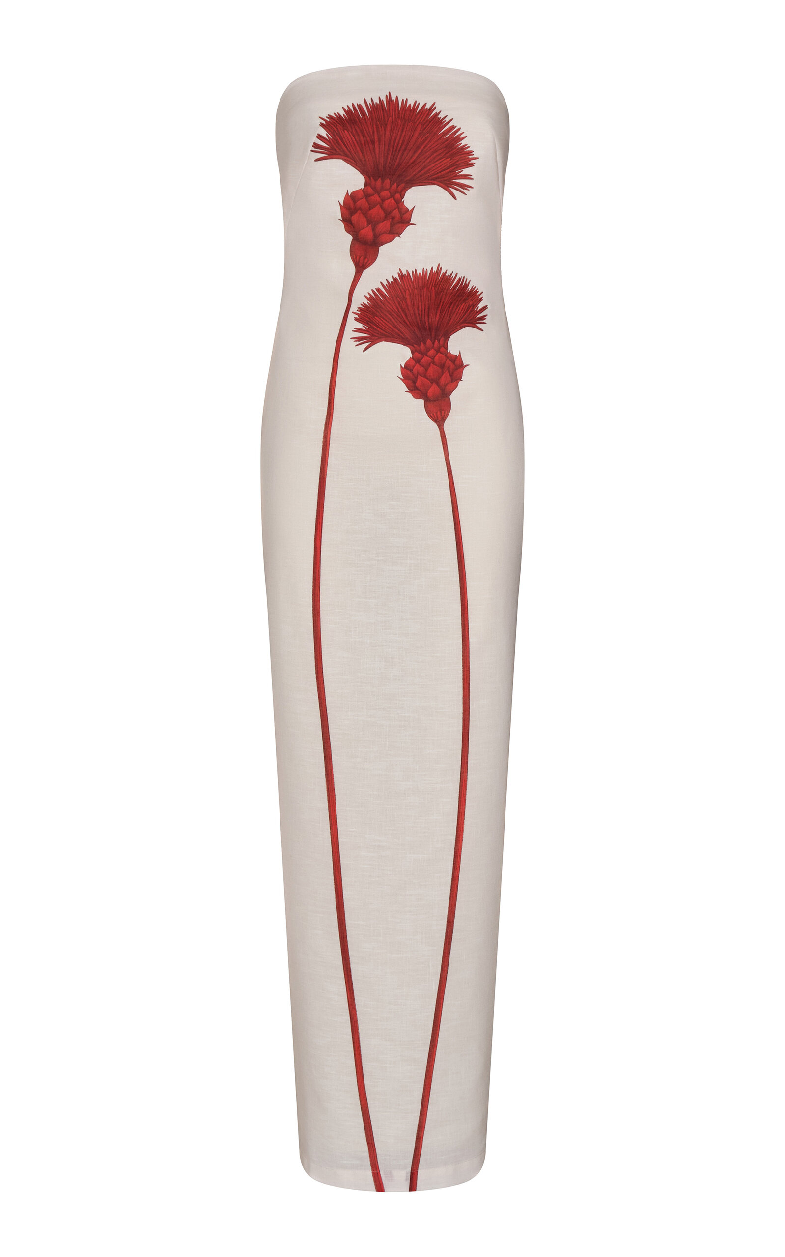 Andres Otalora Costera Strapless Linen Maxi Dress