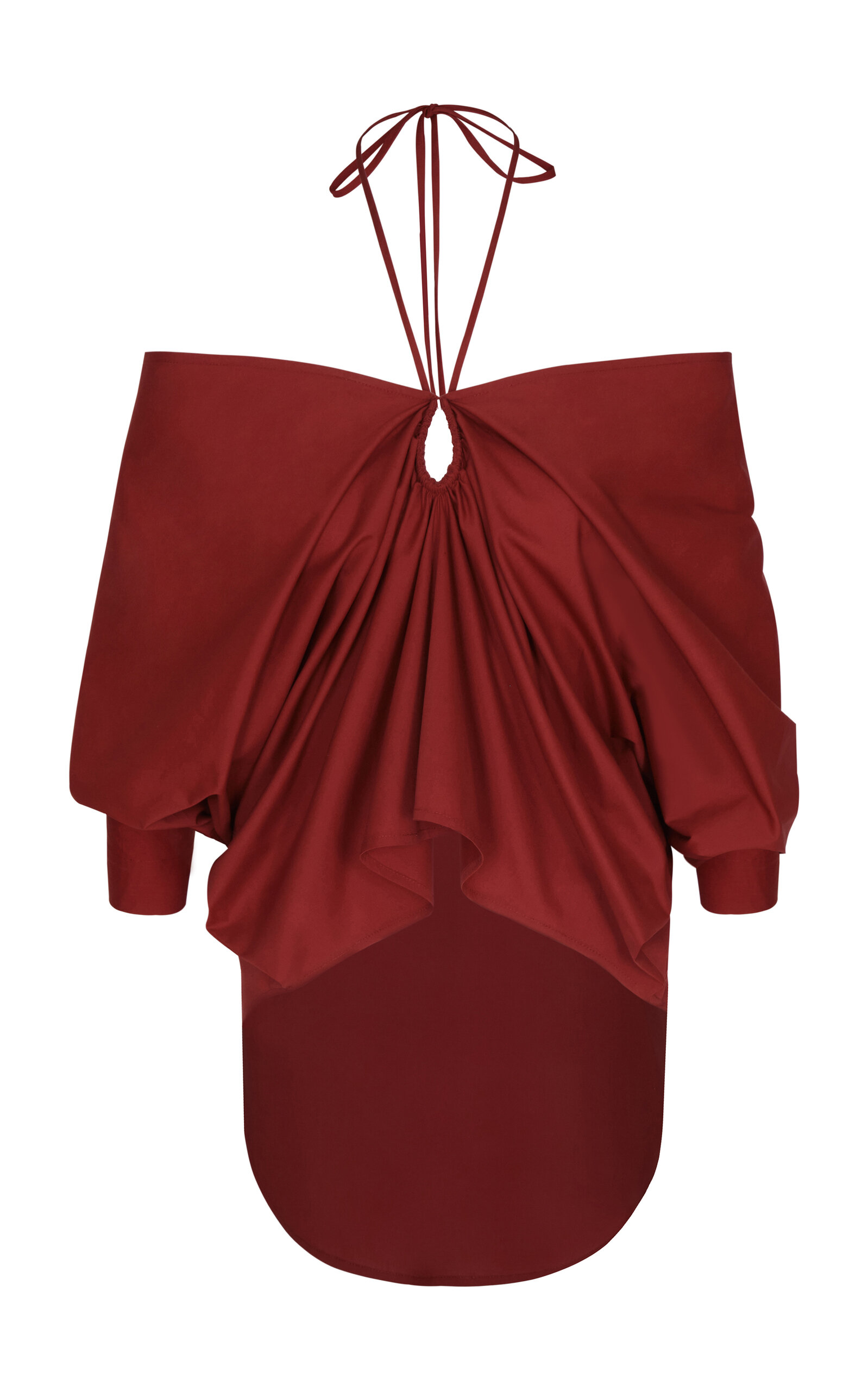 Andres Otalora Sentir Tu Piel Halter Cotton-poplin Blouse