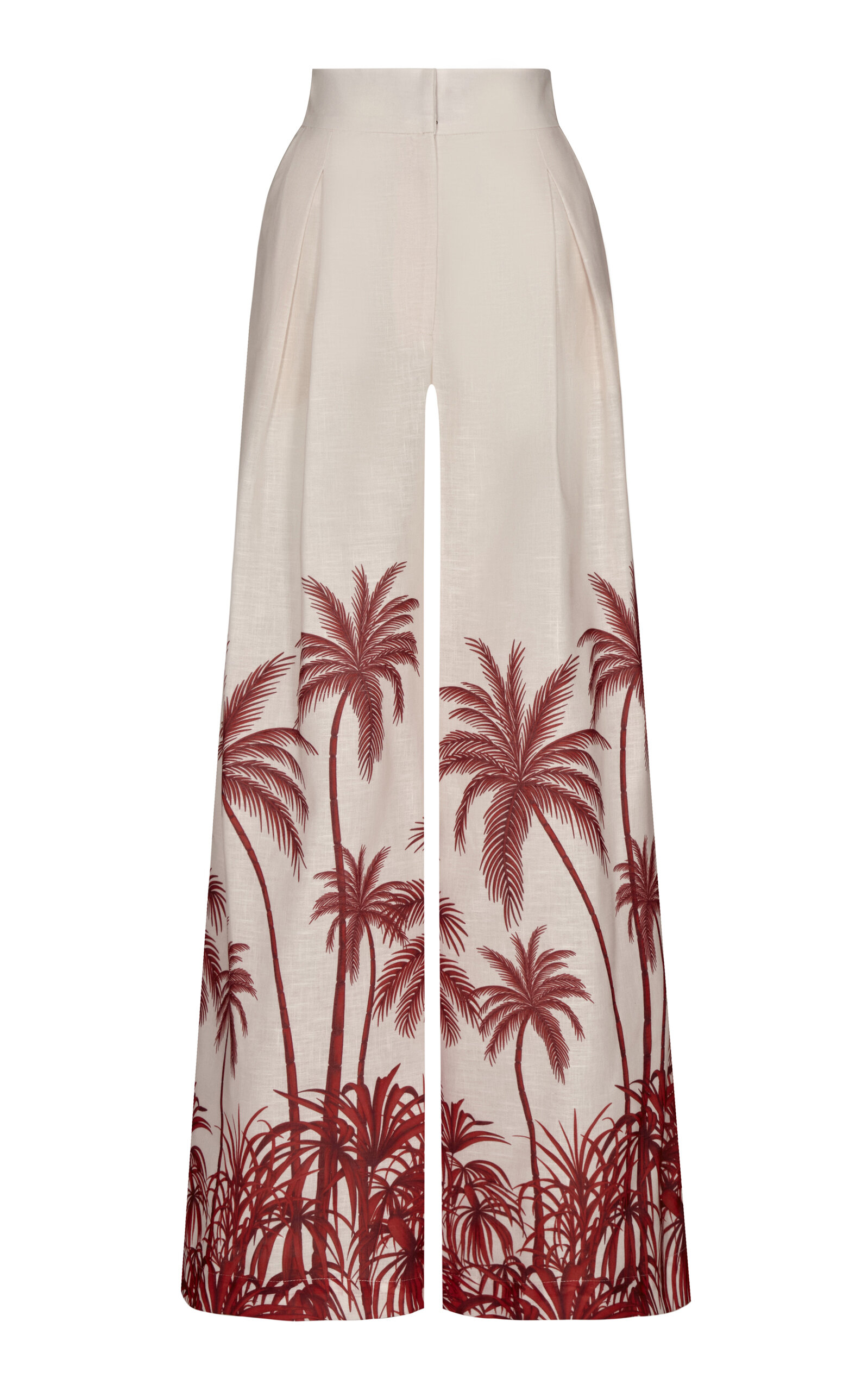 Andres Otalora Desperte Printed Linen Wide-leg Pants