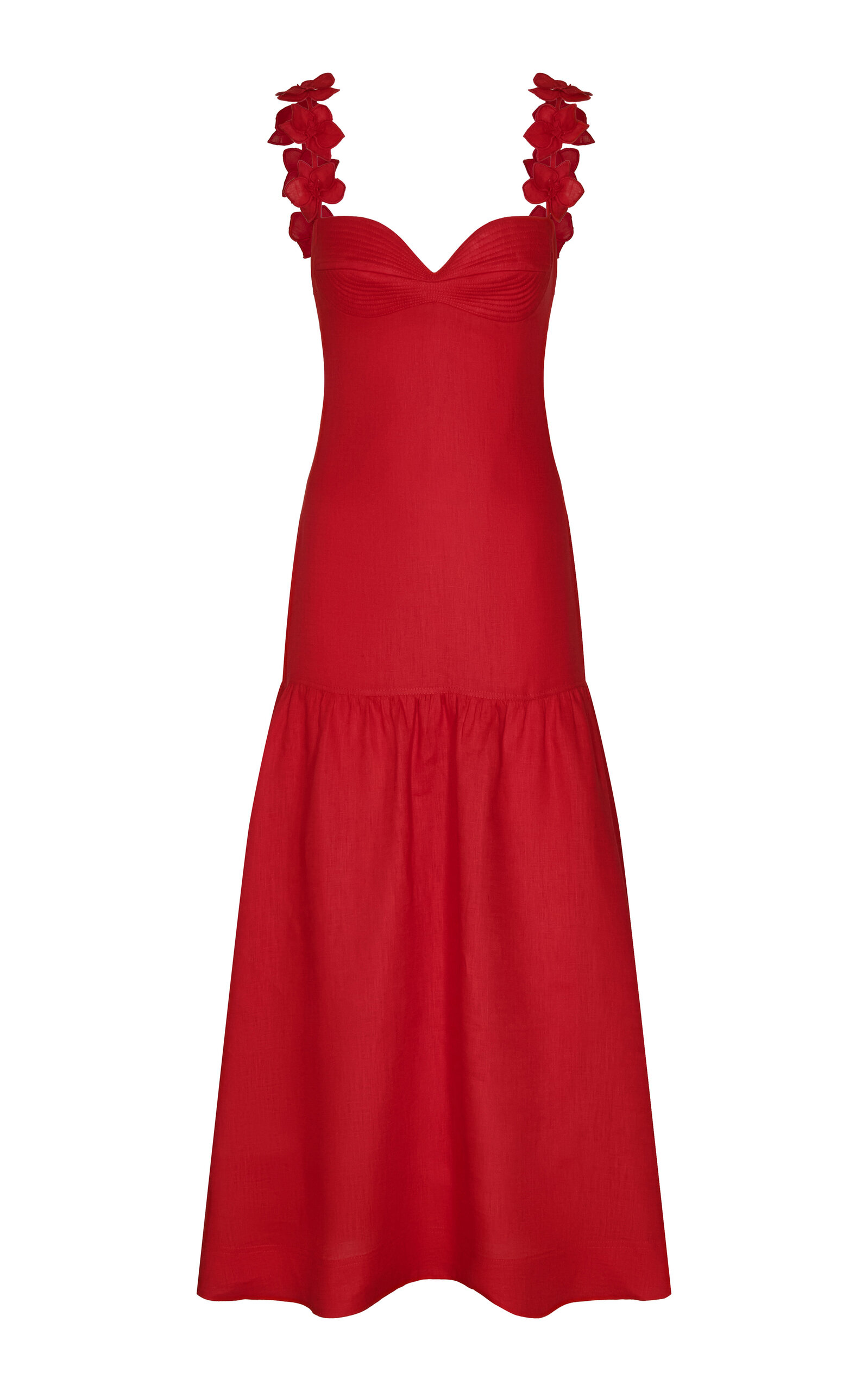 Andres Otalora Ser Arte Appliquéd Linen Maxi Dress
