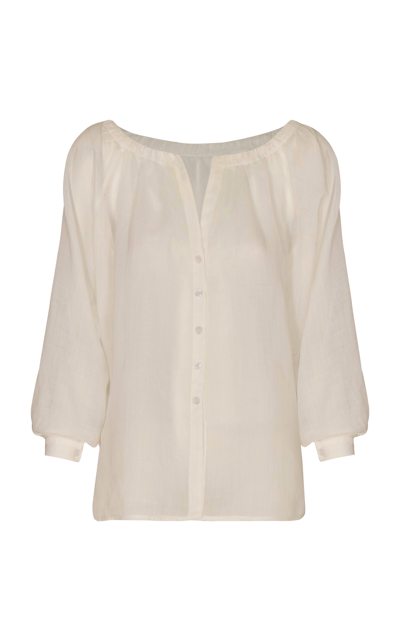 Andres Otalora Entenderse V-Neck Linen Blouse