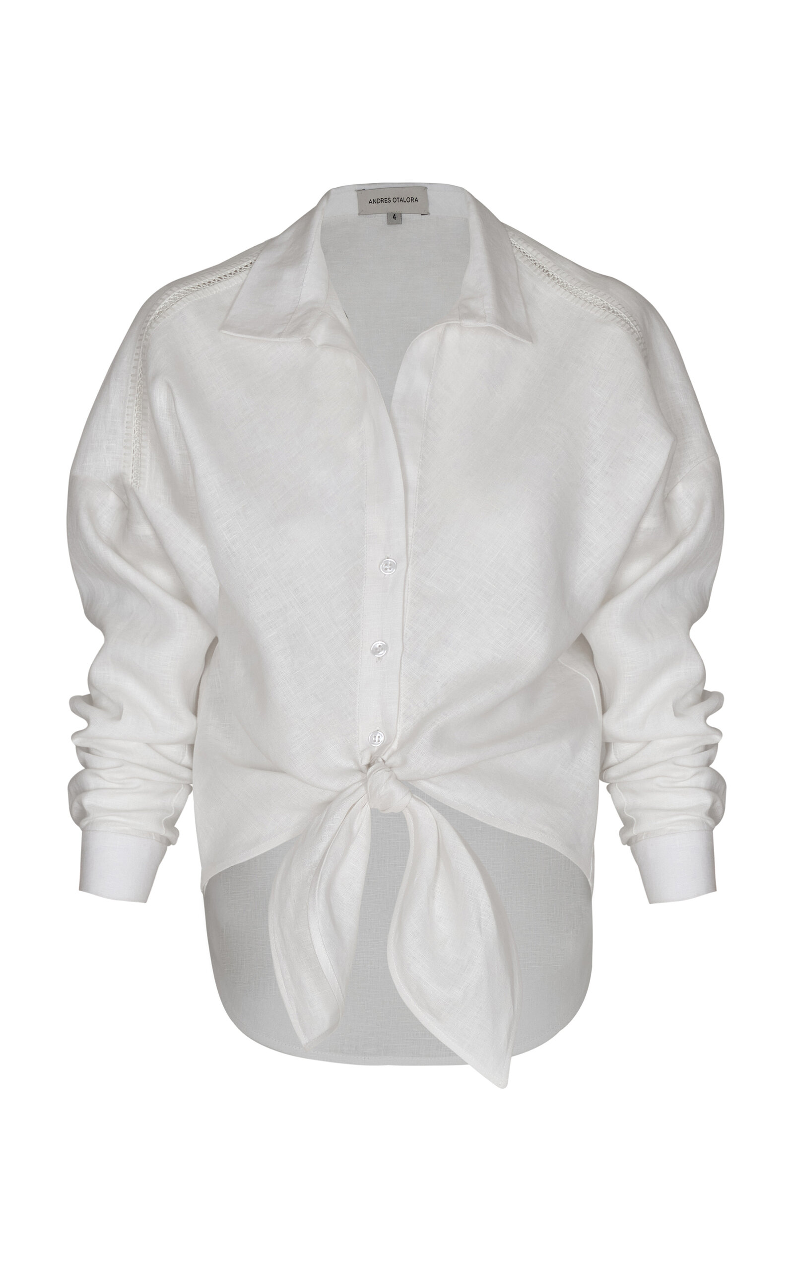 Andres Otalora Obsesion Tie-front Linen Shirt