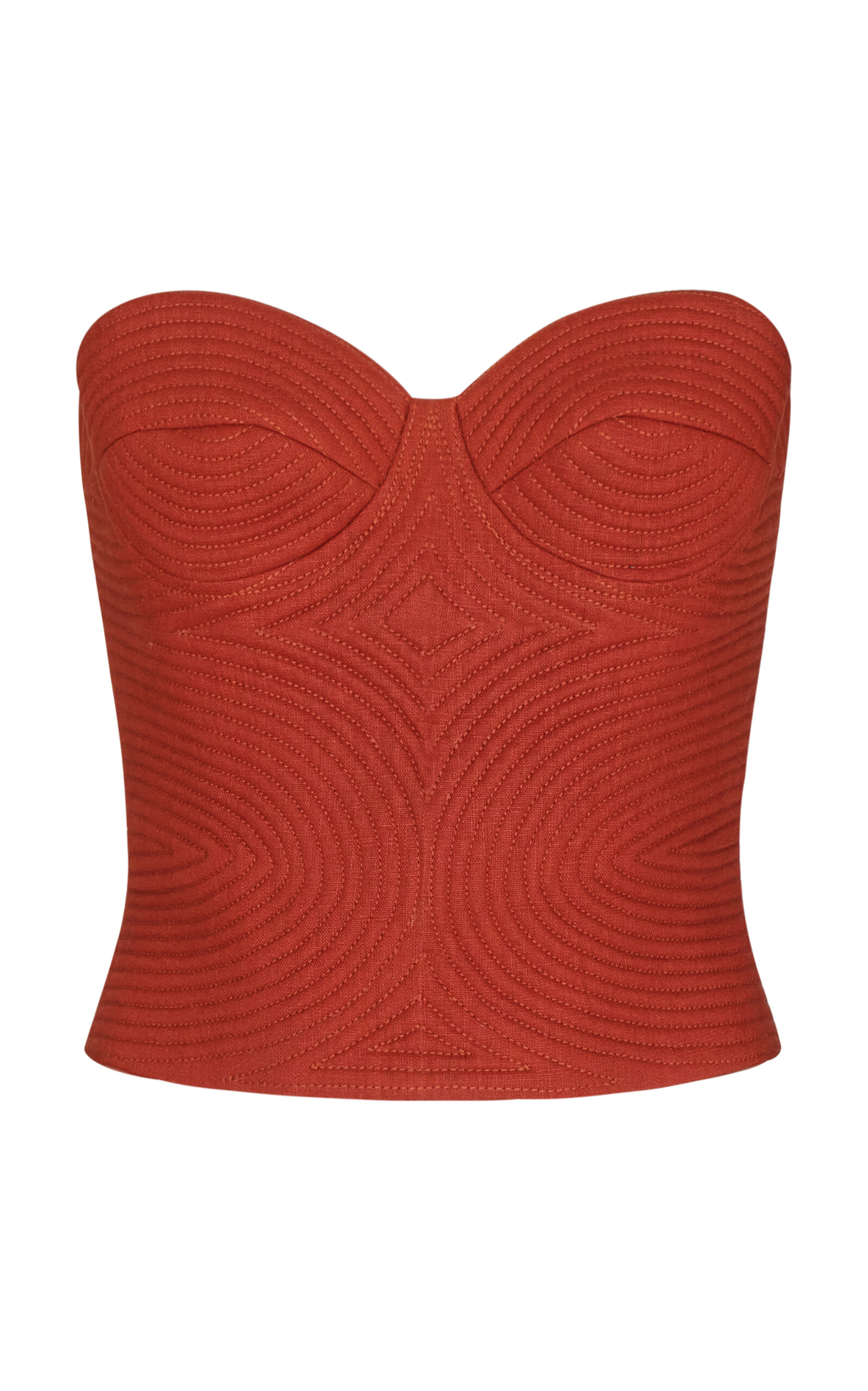 Andres Otalora Morenita Embroidered Linen Top