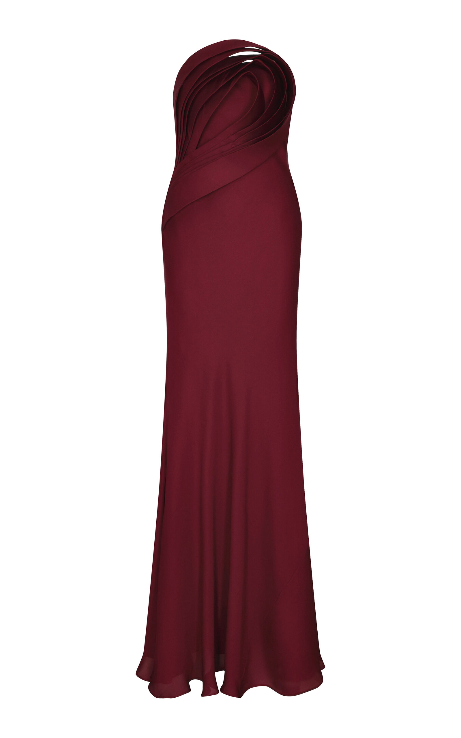 Andres Otalora Vida Entera Strapless Georgette-Silk Maxi Dress