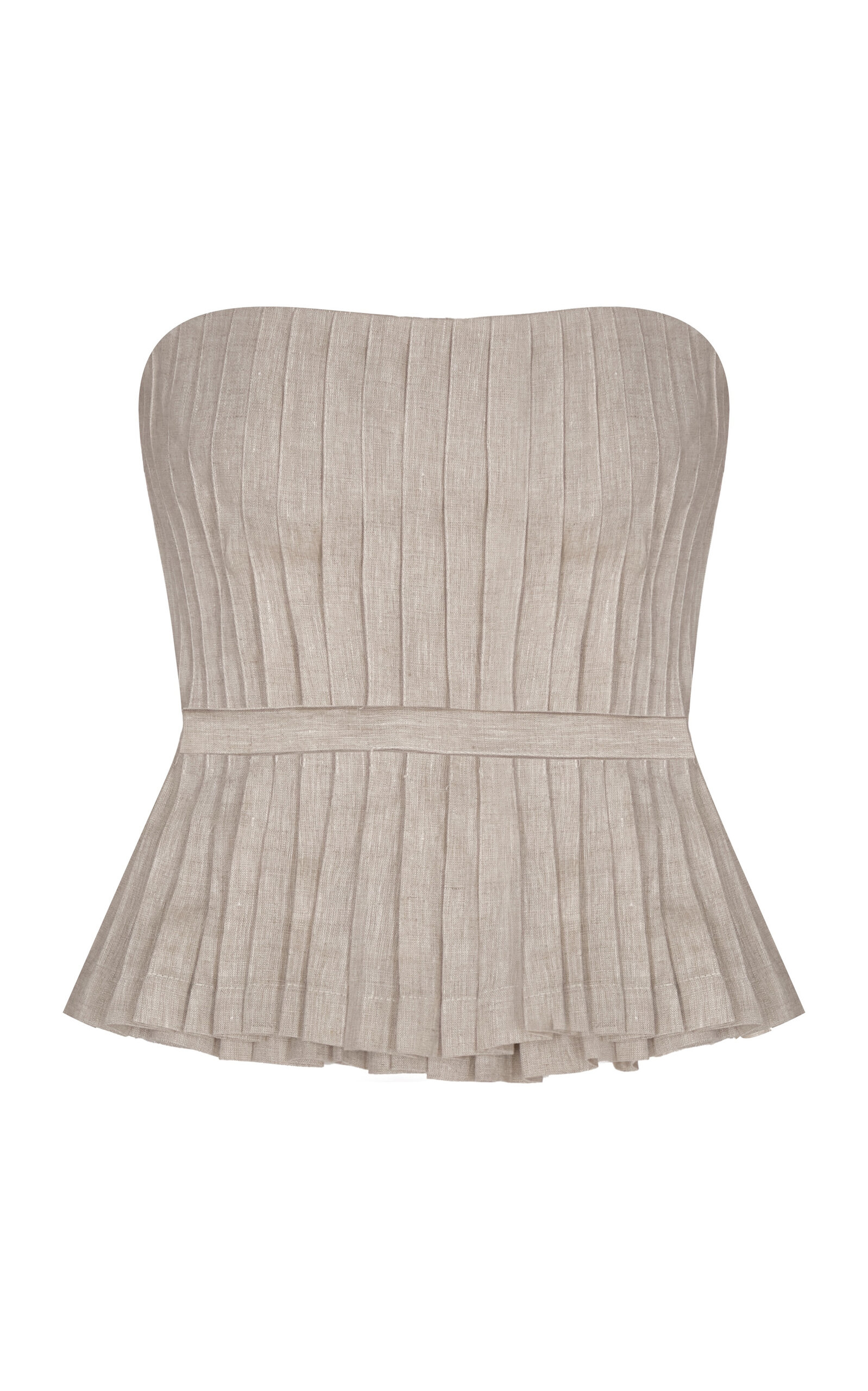 Andres Otalora Encantadora Pleated Linen Top