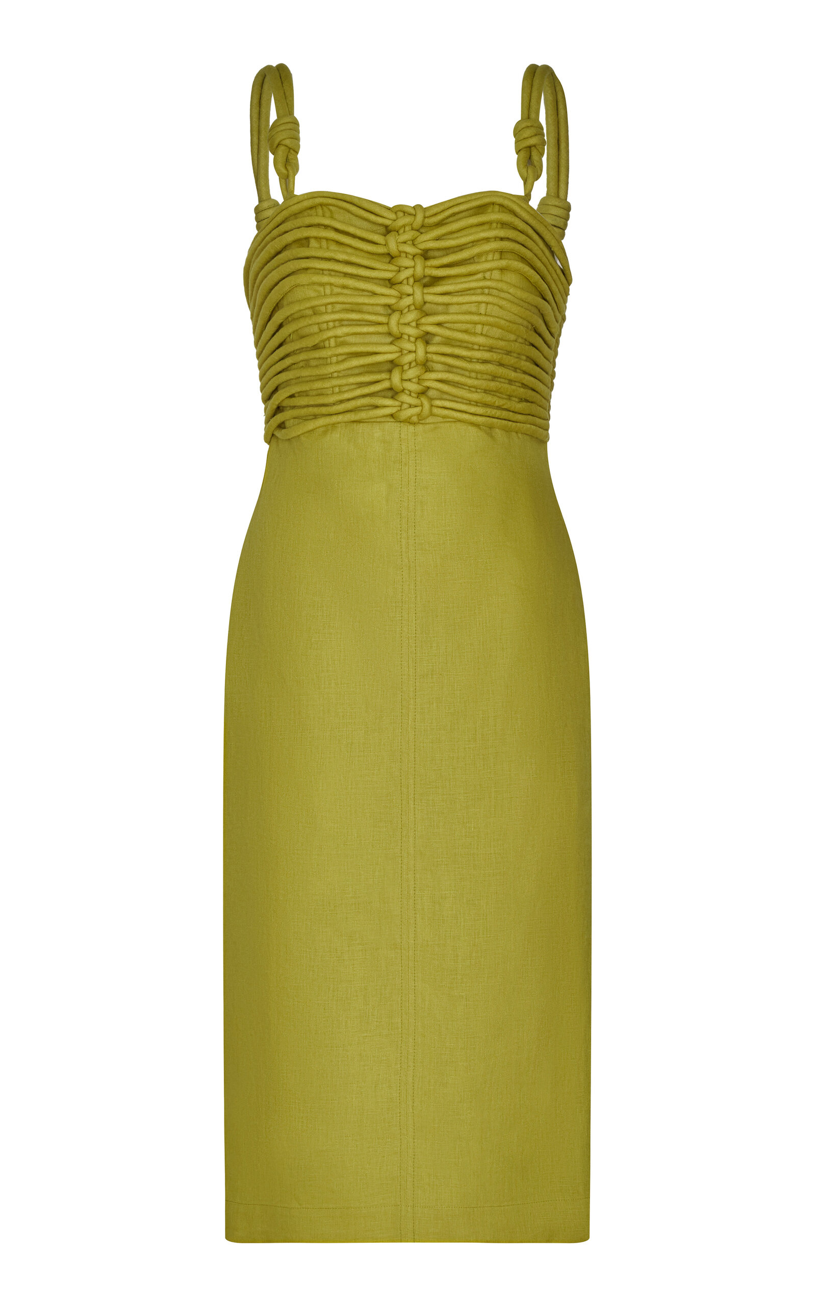 Andres Otalora Reflejame Embellished Linen Midi Dress