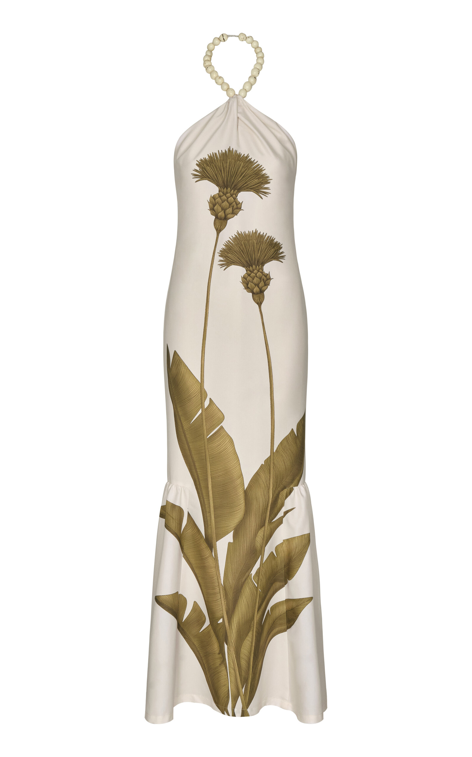 ANDRES OTALORA VIVIR CONTIGO EMBELLISHED COTTON-POPLIN GOWN