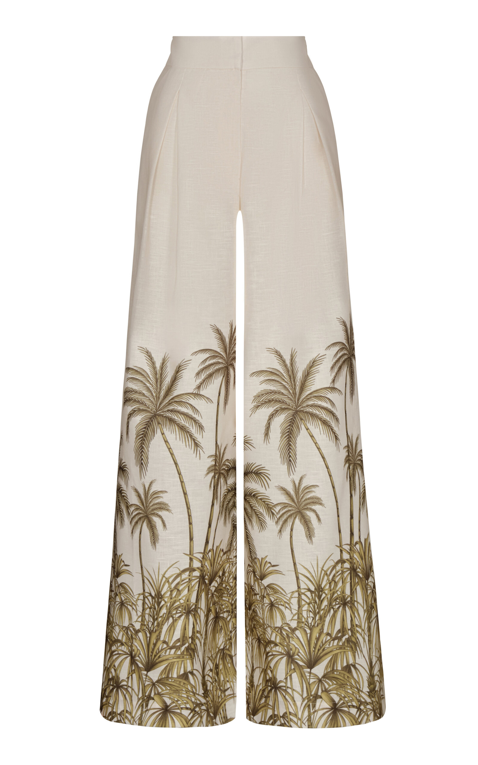 Andres Otalora Desperte Printed Linen Wide-Leg Pants
