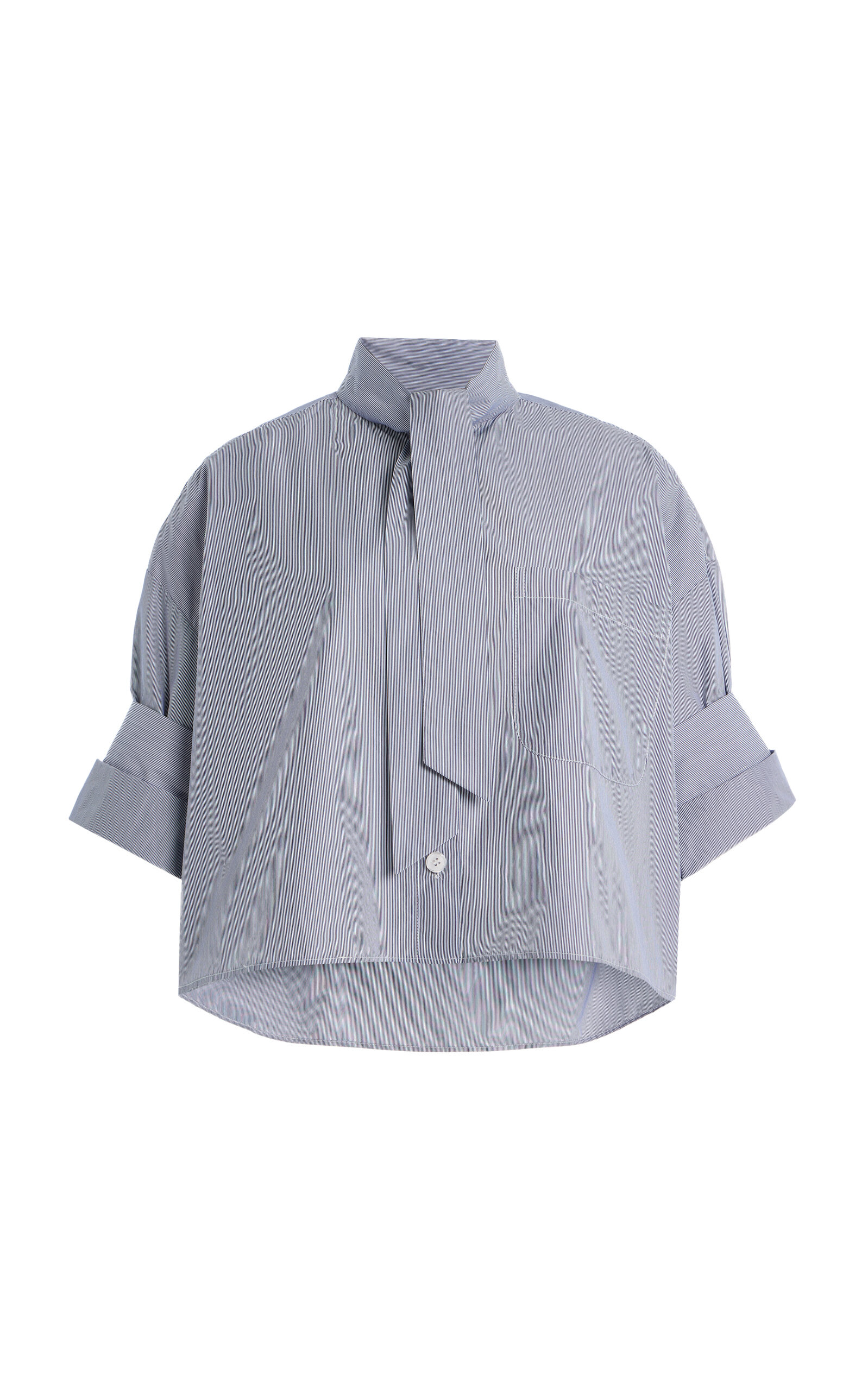 TWP Next Ex Tie-Detailed Cotton Shirt - Stripe - XS/S