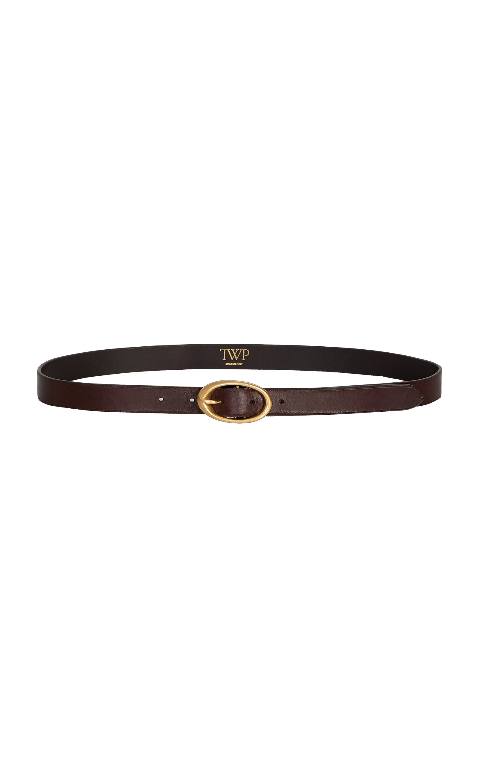 Twp Narrow Leather Belt In Brown
