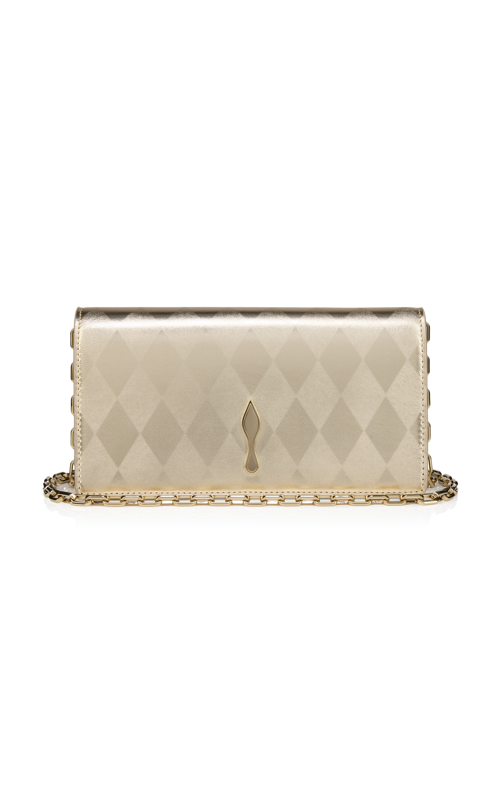 Christian Louboutin Bettina Metallic Leather Clutch