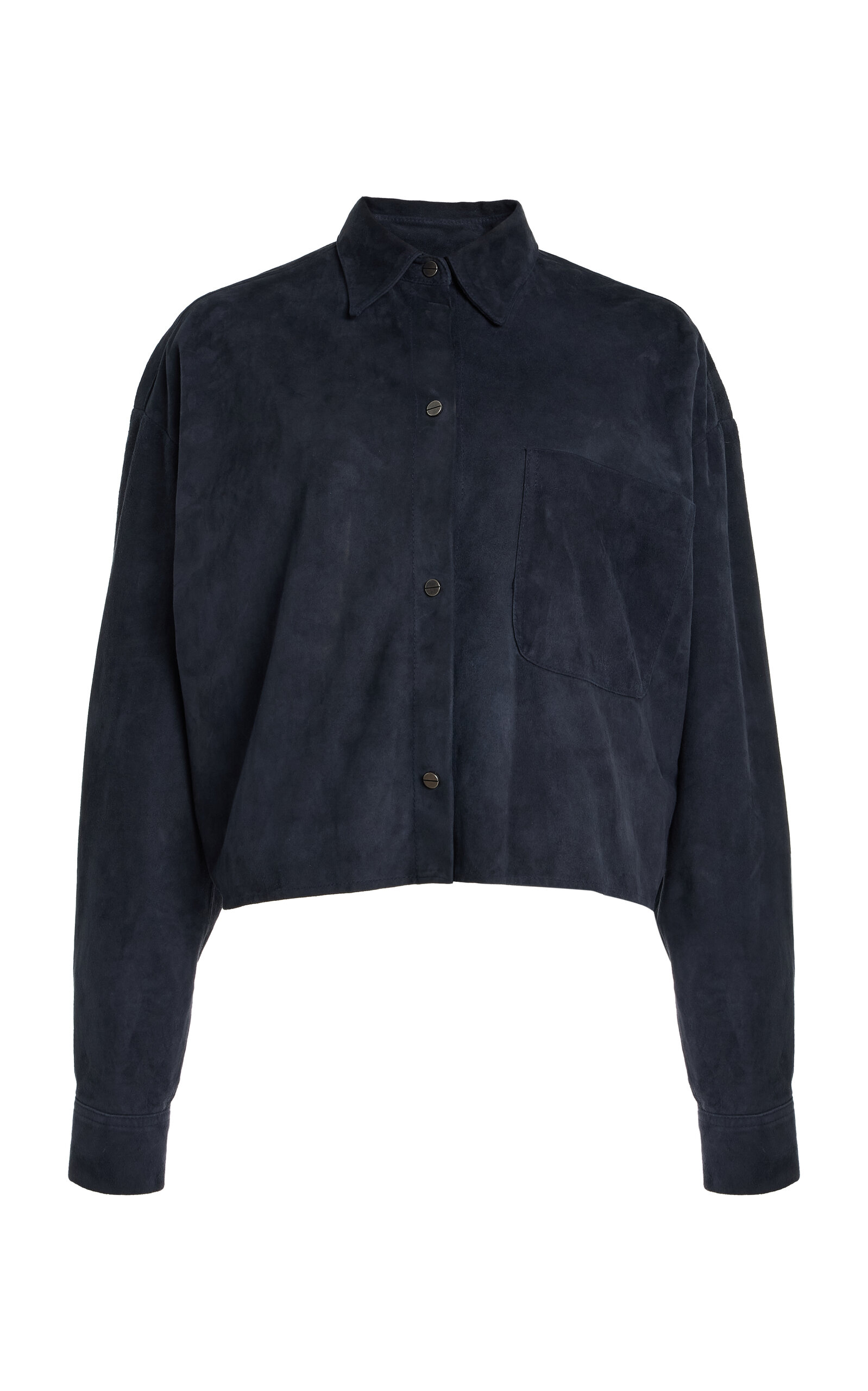 TWP Little Big Joe Leather Shirt - Navy