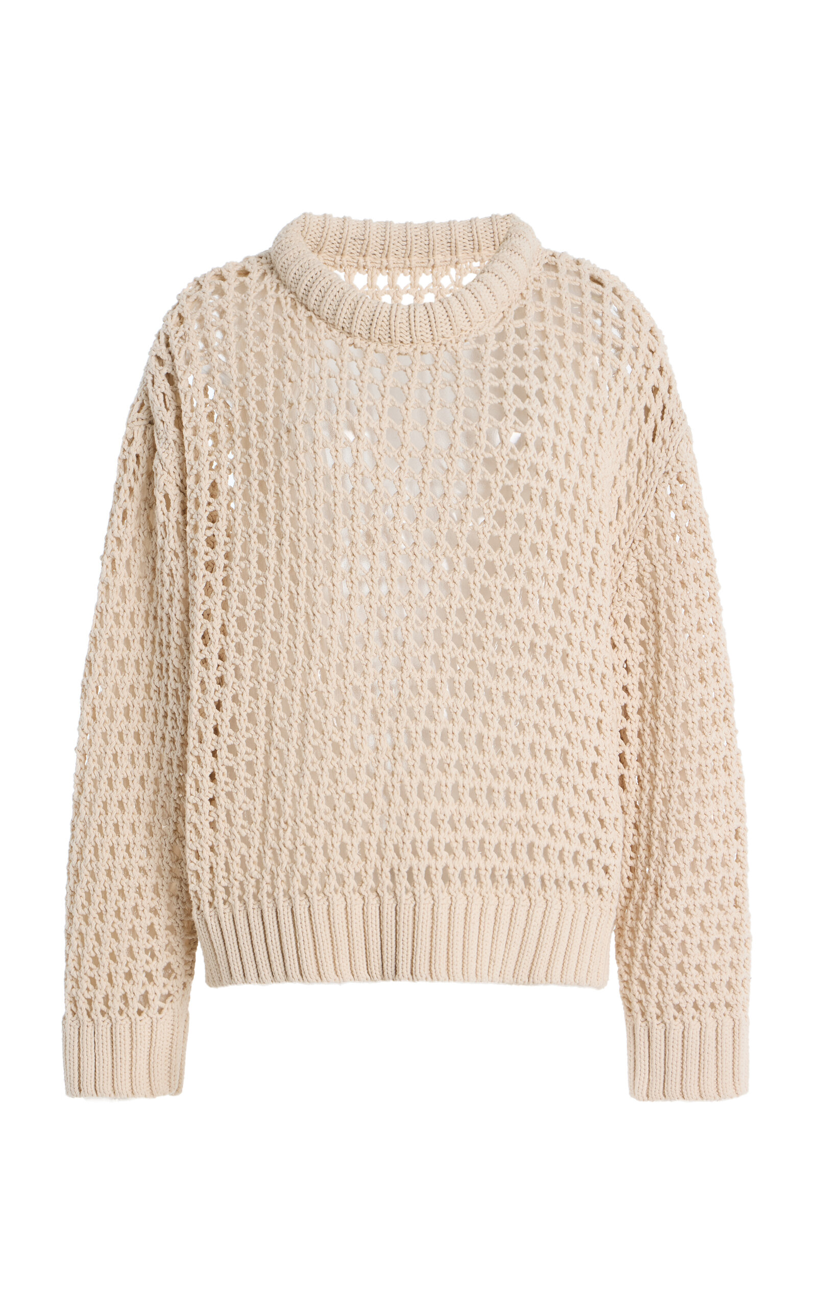 TWP Waffle Cotton-Blend Sweater - Ivory - XL