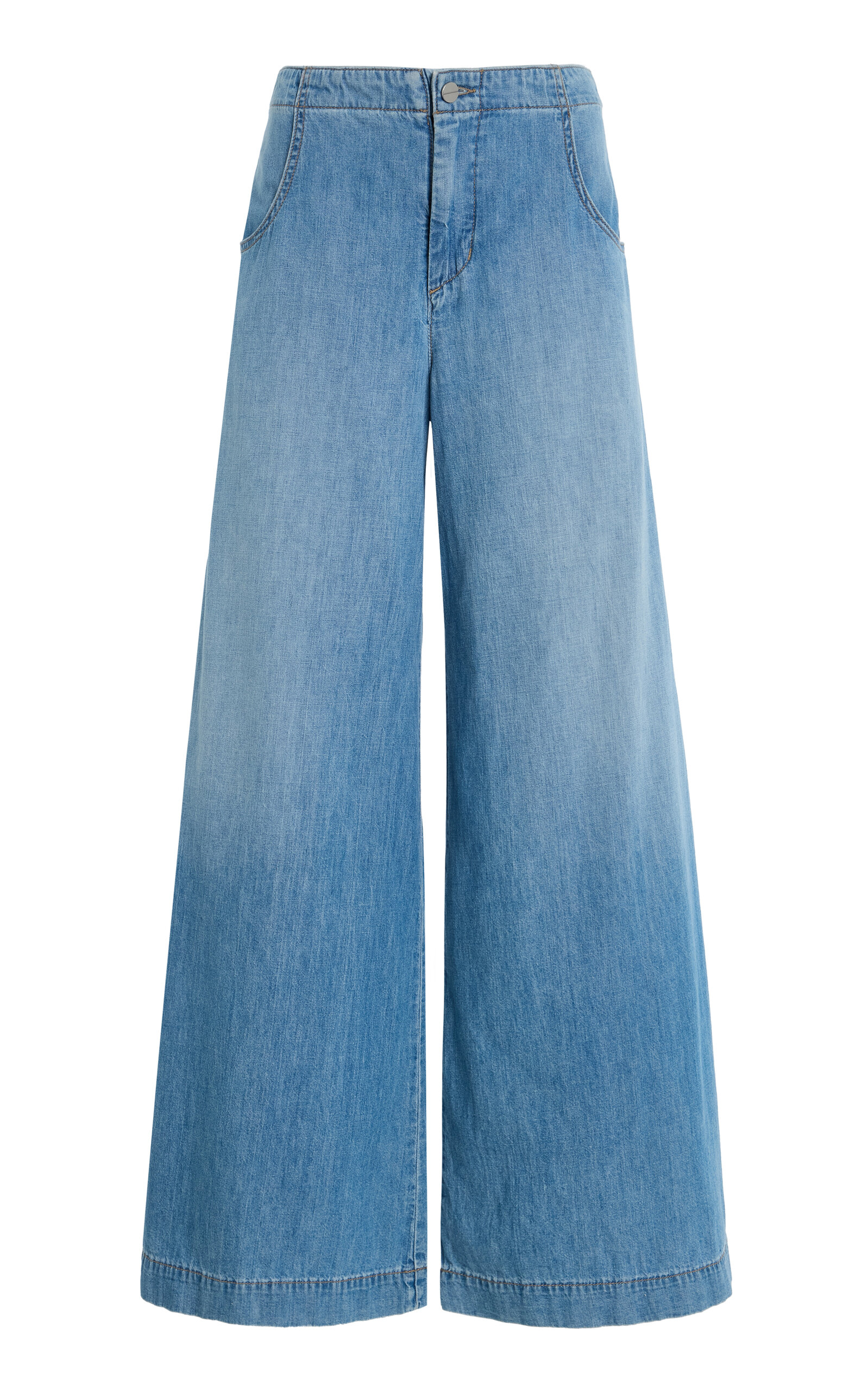 Mecox Beach High-Rise Cotton Wide-Leg Pants