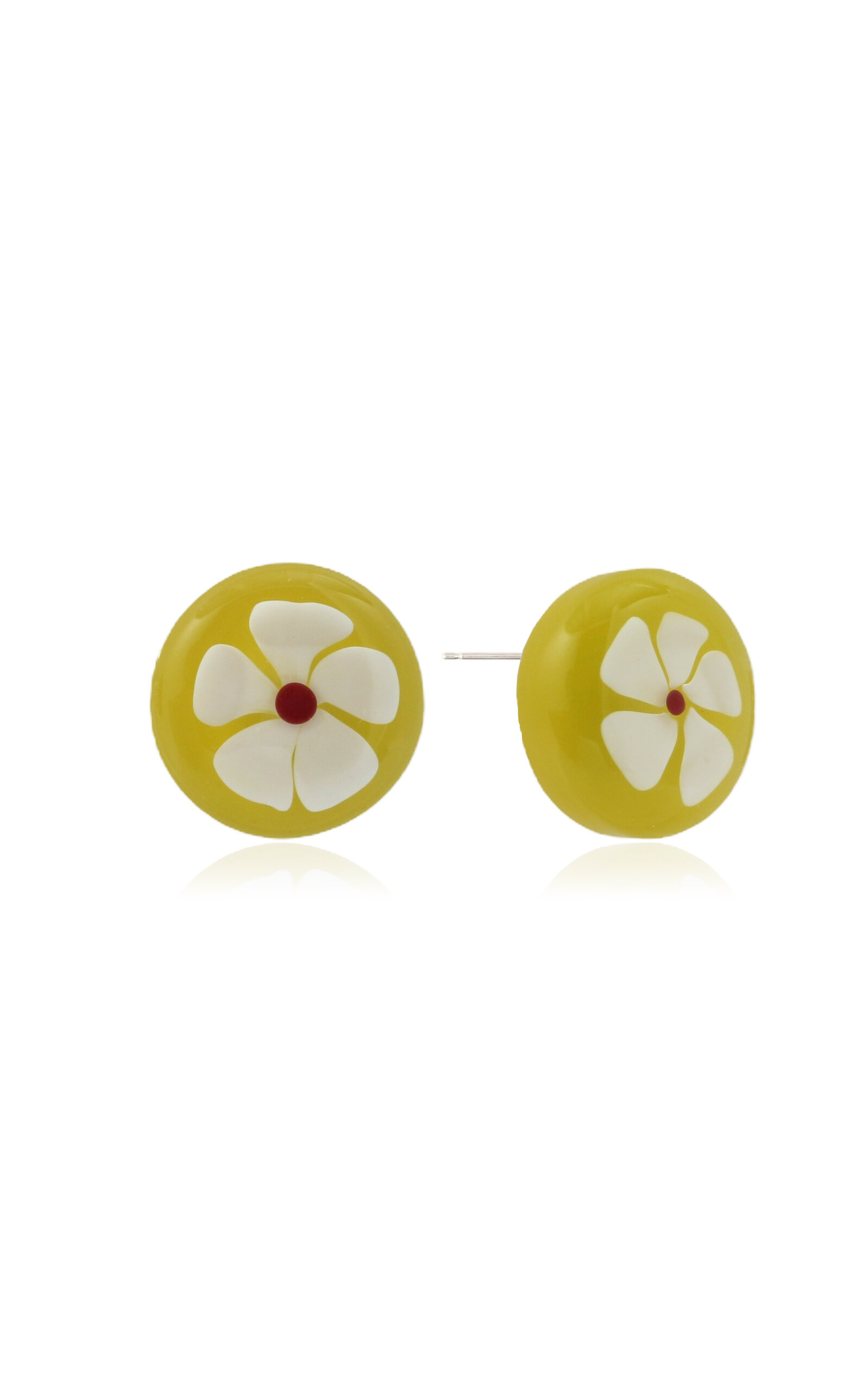 White Flower Glass Earrings