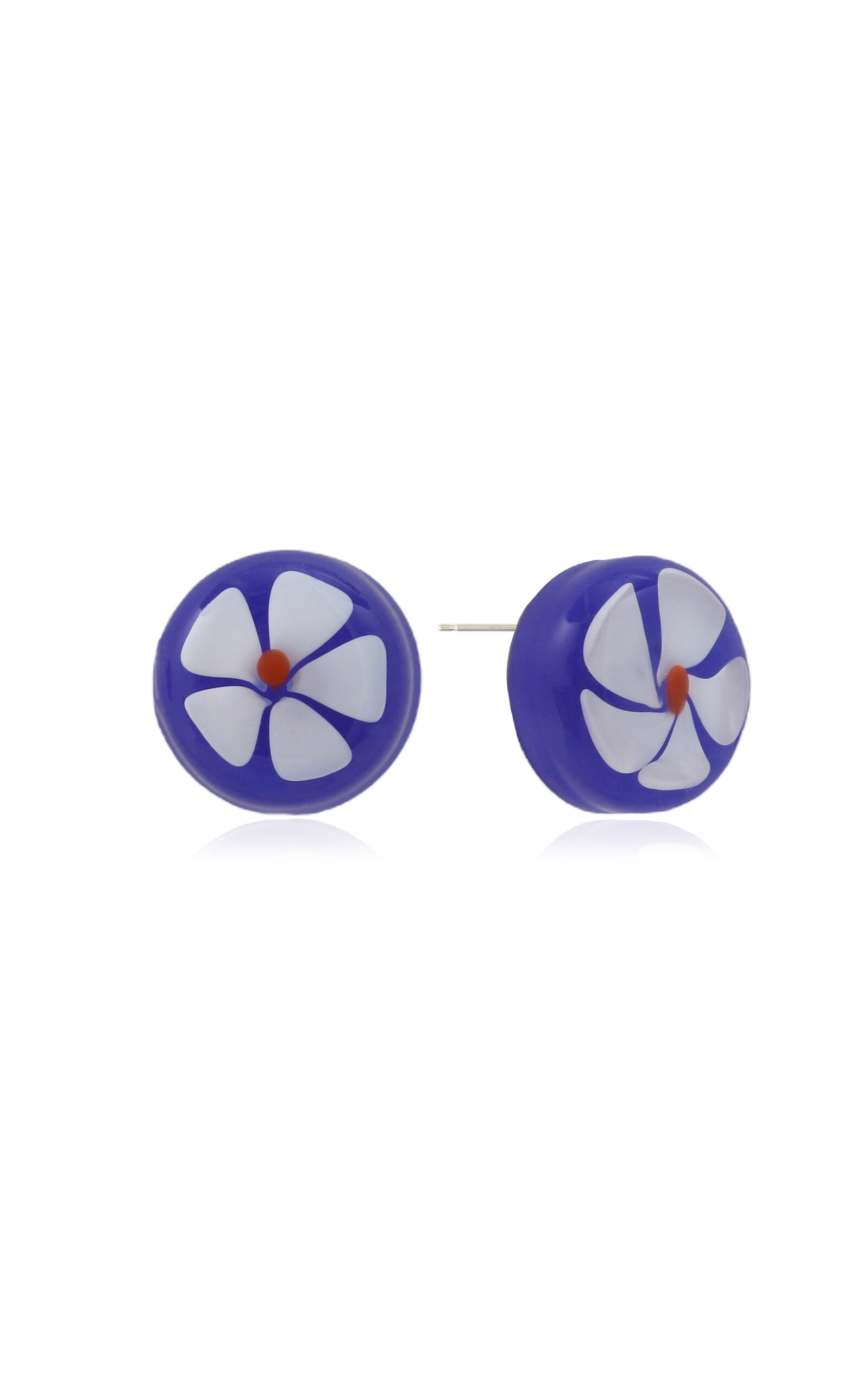 White Flower Glass Earrings