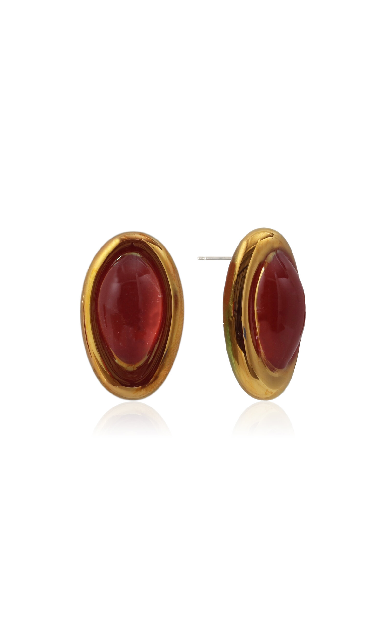 22K Gold Fumed Button Earrings