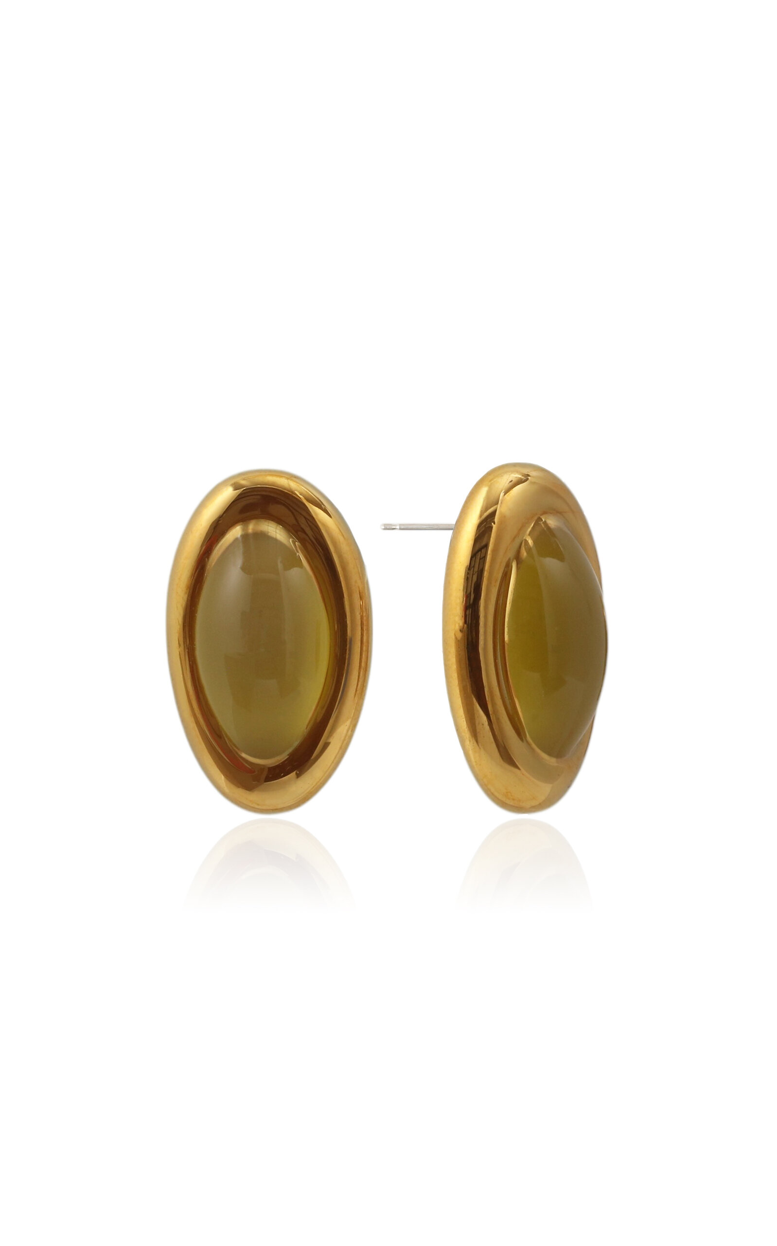 22K Gold Fumed Button Earrings