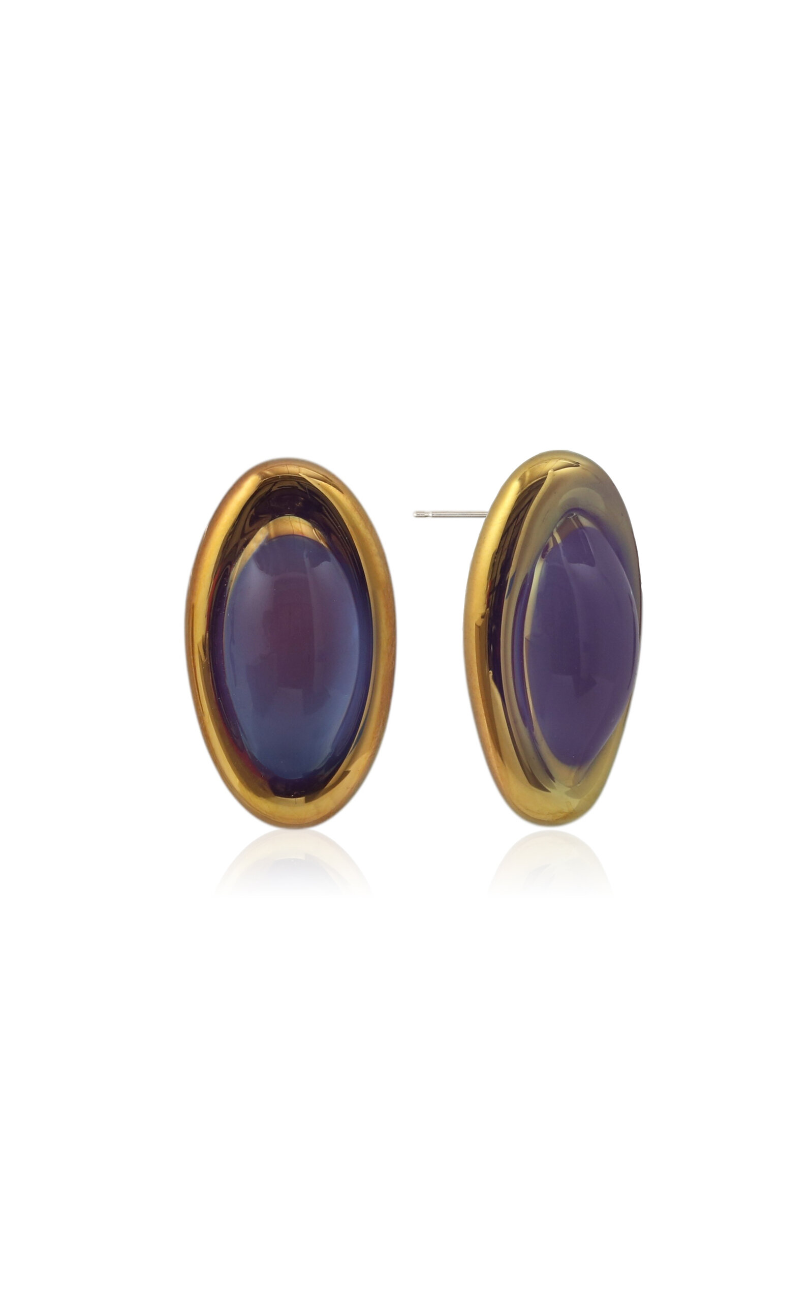 22K Gold Fumed Button Earrings