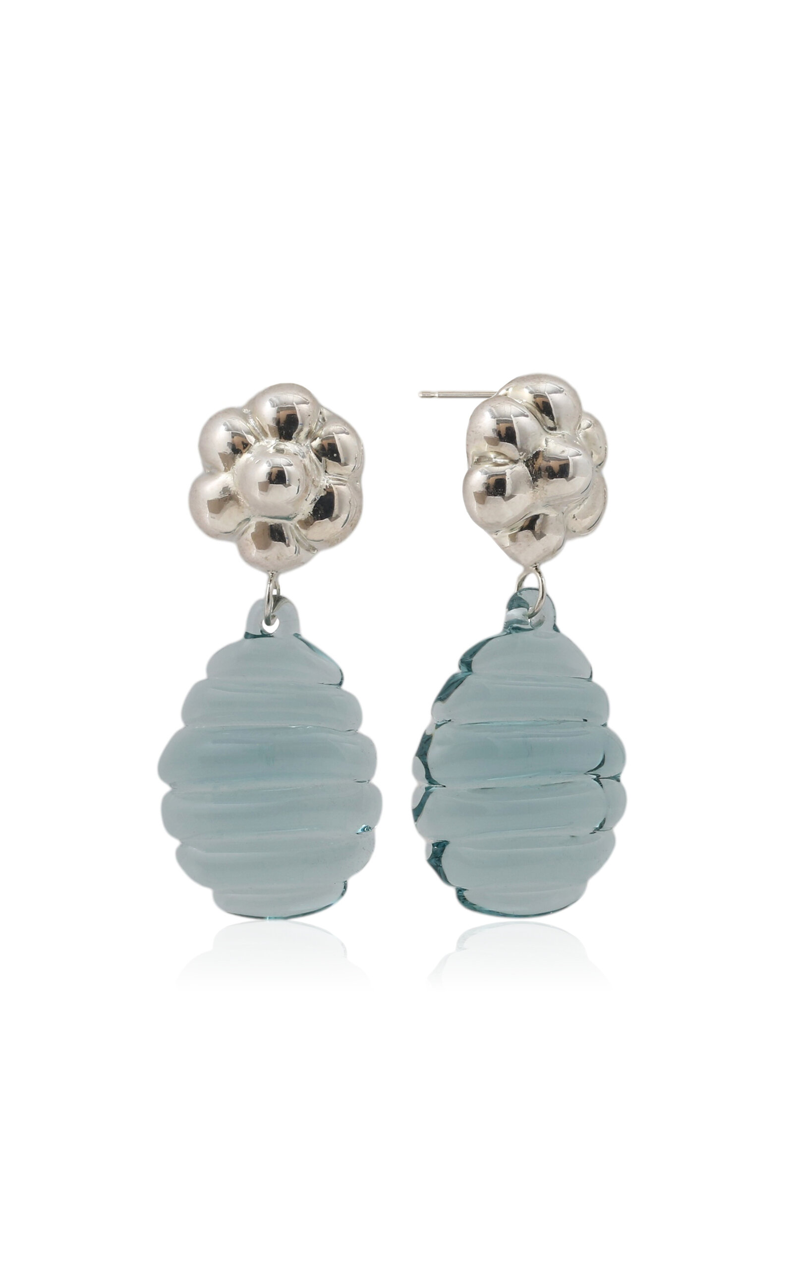 Flower Glass Drop Earrings