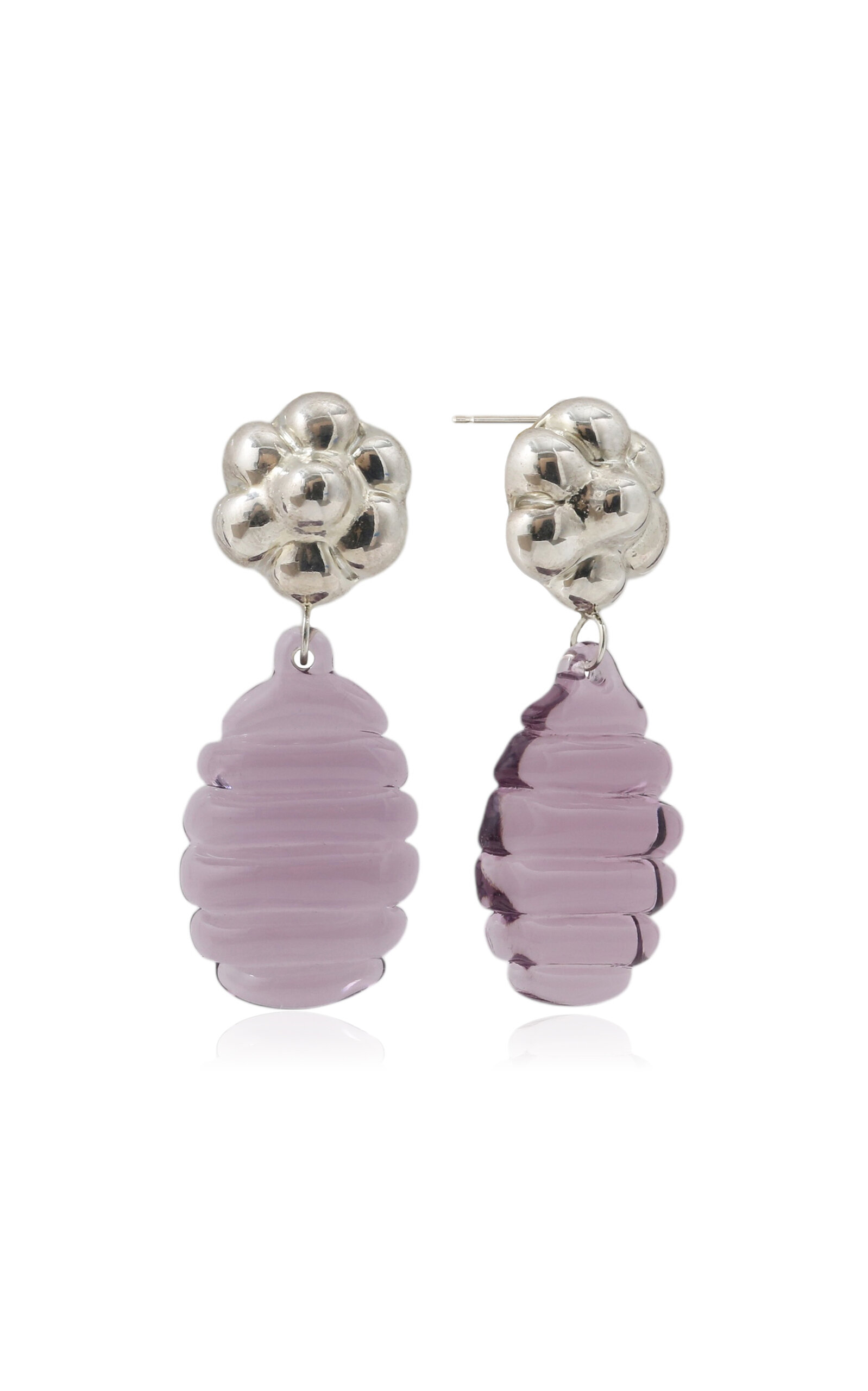 Flower Glass Drop Earrings