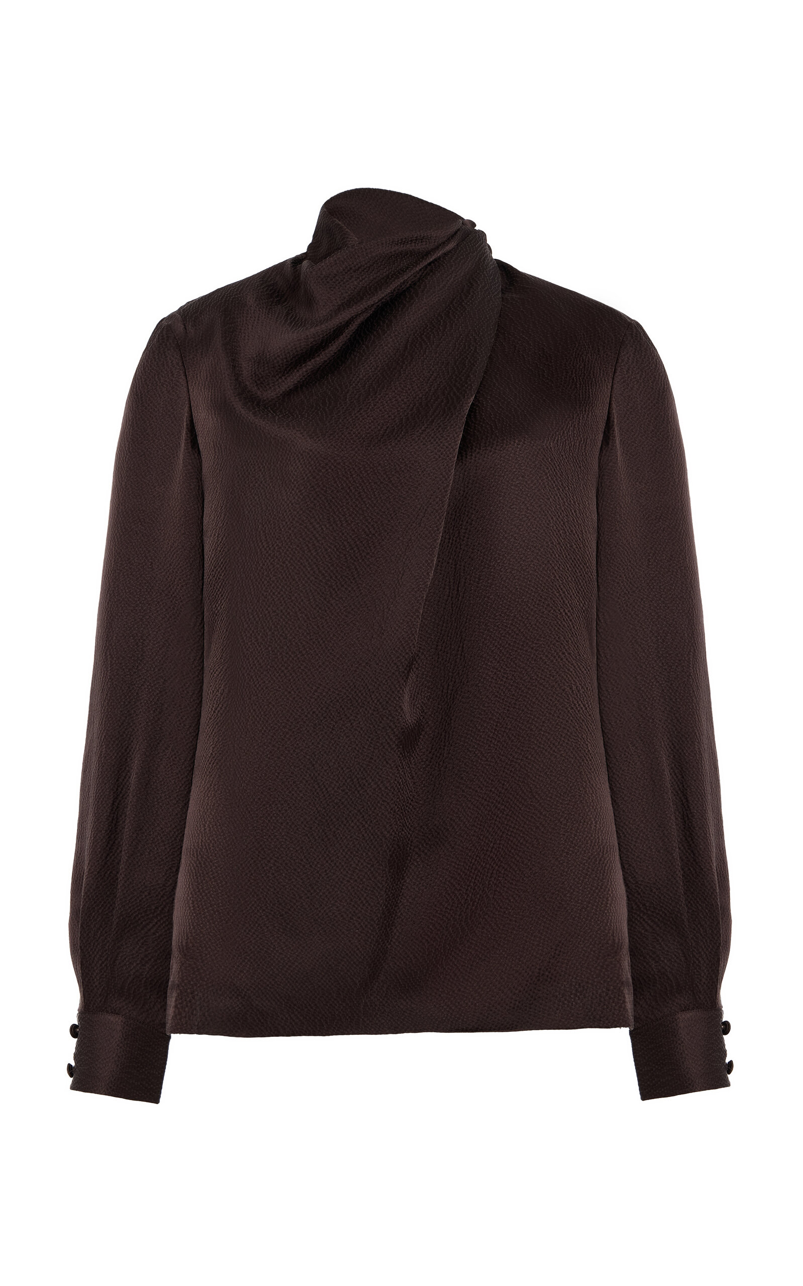 Gabriela Hearst Marcela Draped Silk Top In Brown